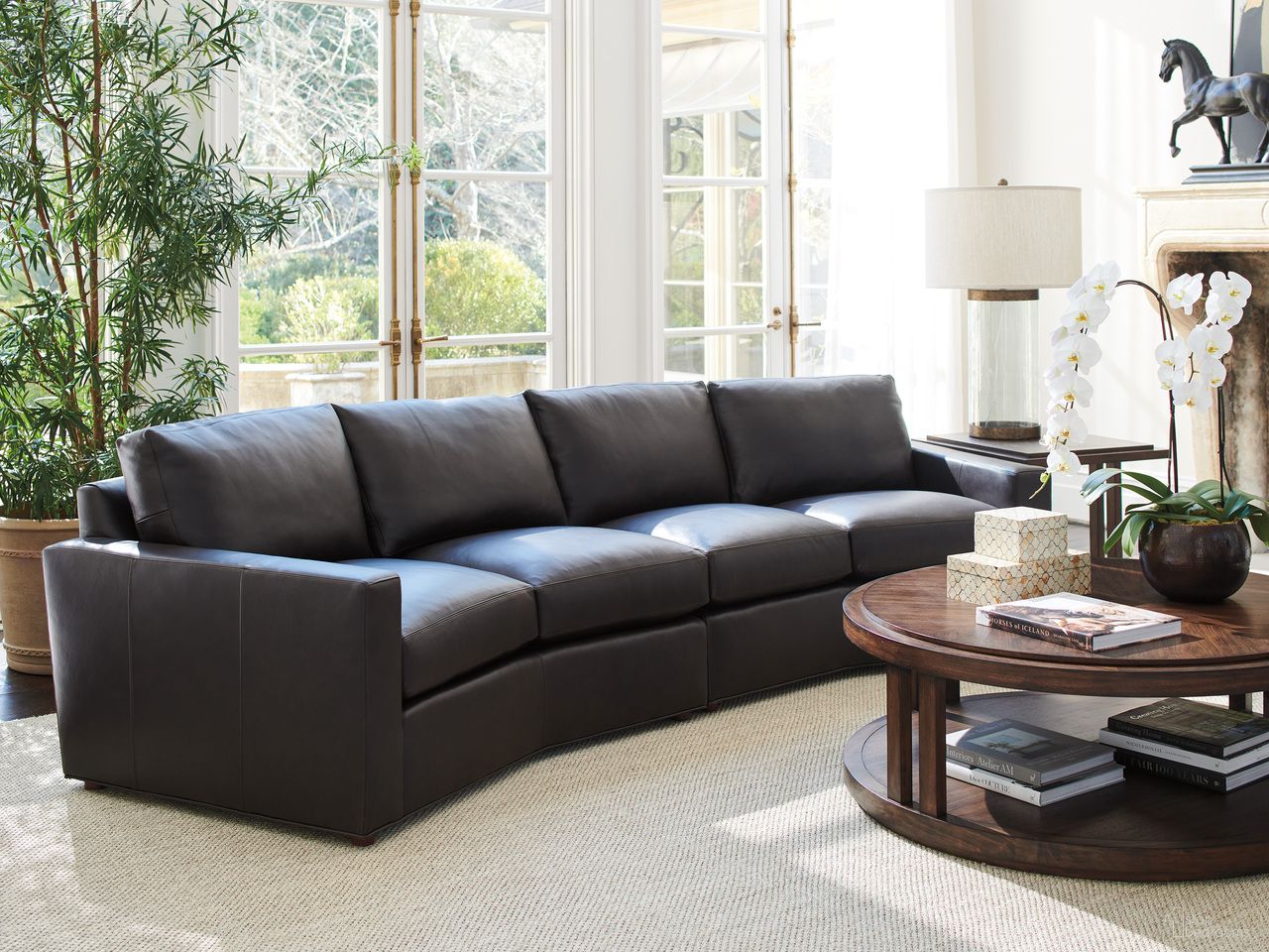 Silverado Ashbury Leather Sectional In Chocolate