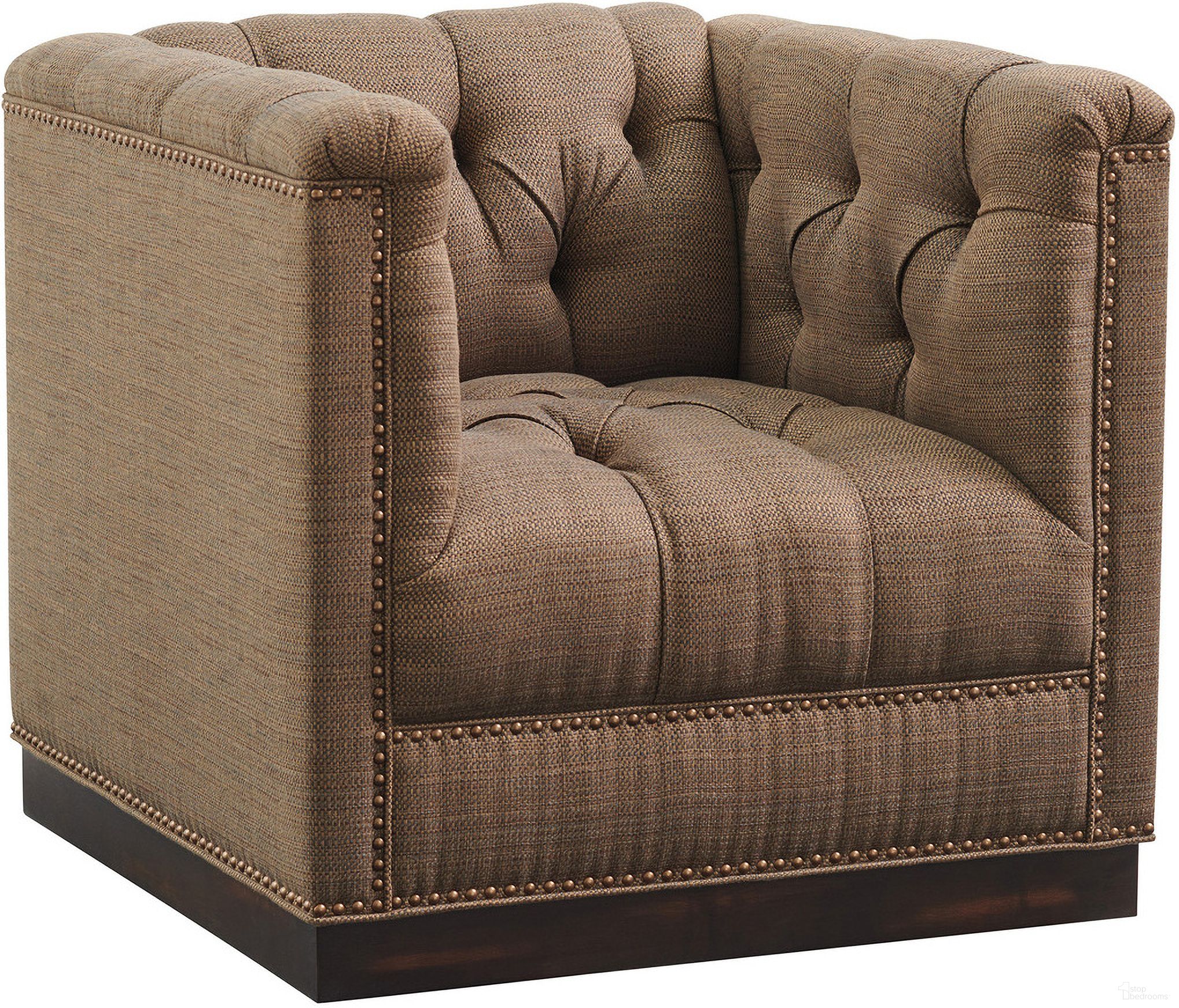 The appearance of Silverado Fremont Swivel Chair designed by Lexington in the transitional interior design. This brown piece of furniture  was selected by 1StopBedrooms from Silverado Collection to add a touch of cosiness and style into your home. Sku: 7946-11SW-40.