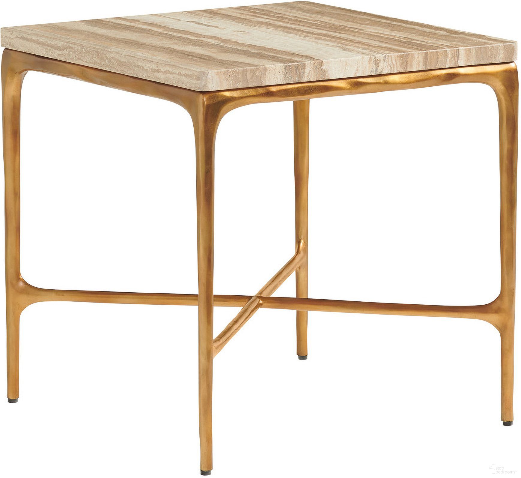 The appearance of Silverado Menlo Park Metal End Table with Stone Top In Montecito designed by Lexington in the modern / contemporary interior design. This montecito piece of furniture was selected by 1StopBedrooms from Silverado Collection to add a touch of cosiness and style into your home. Sku: 740-955. Material: Stone.