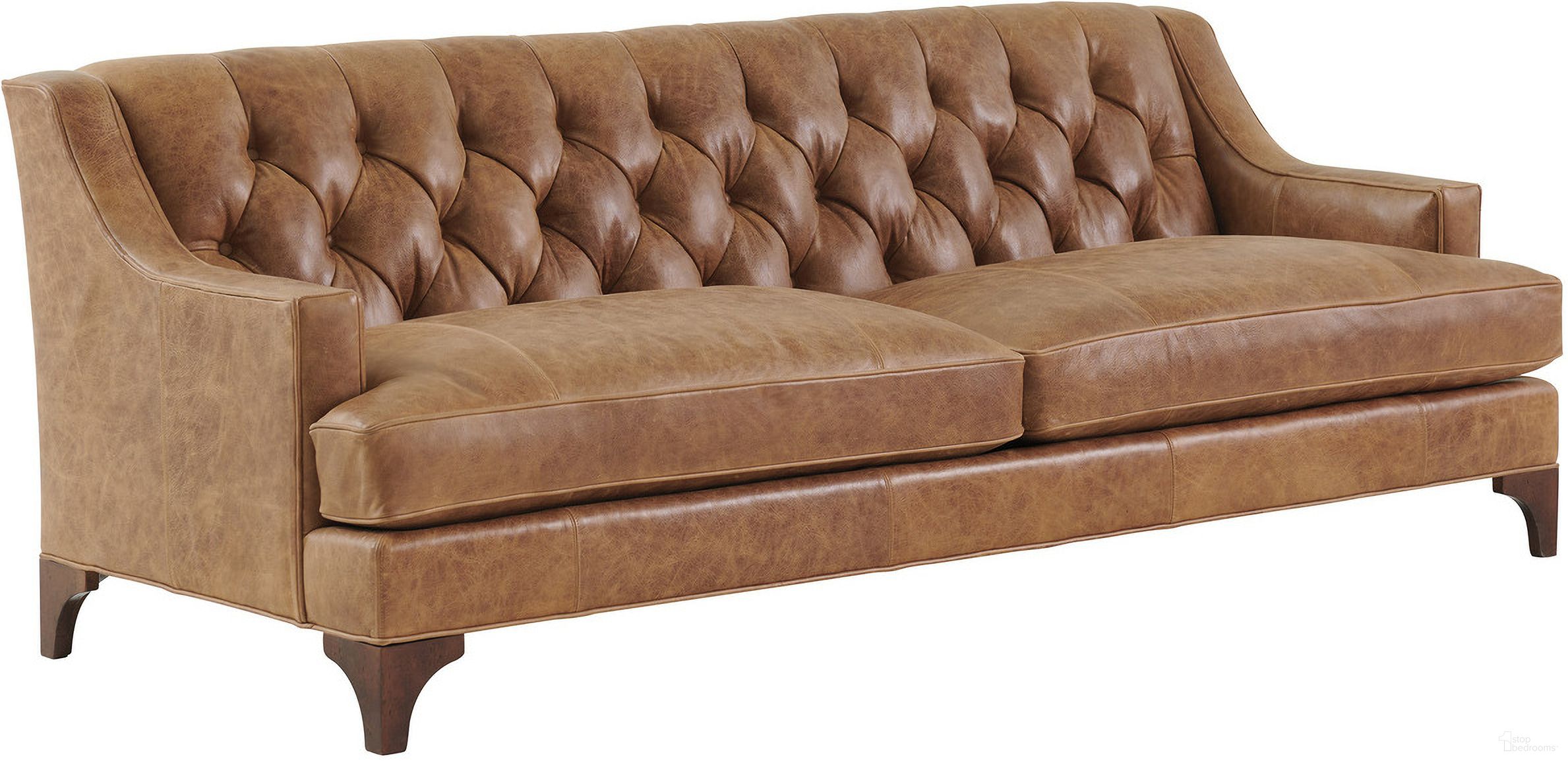 The appearance of Silverado Sonoma Leather Sofa designed by Lexington in the traditional interior design. This brown piece of furniture was selected by 1StopBedrooms from Silverado Collection to add a touch of cosiness and style into your home. Sku: LL7877-33-40.