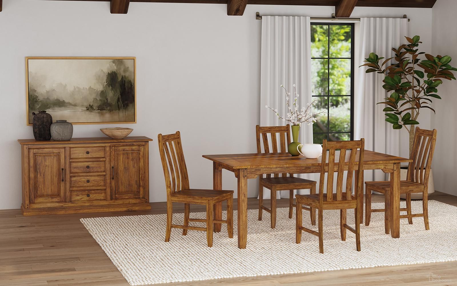 The appearance of Silverdale Extendable Dining Room Set In Russet designed by A-America in the transitional interior design. This russet piece of furniture was selected by 1StopBedrooms from Silverdale Collection to add a touch of cosiness and style into your home. Sku: SILRU6300;SILRU2552. Table Top Shape: Rectangular. Size: 70" x 42". Material: Mango.