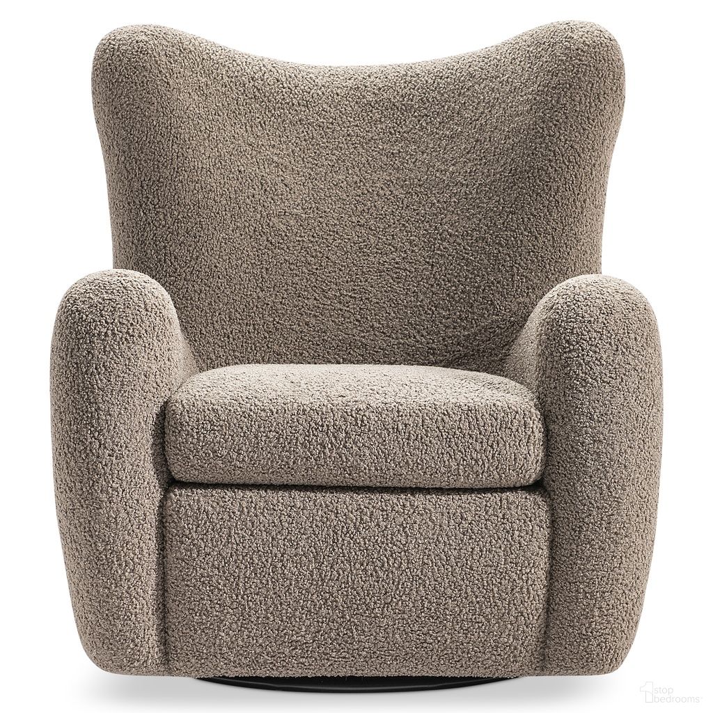Silvi Fabric Swivel Chair In Beige and Tan