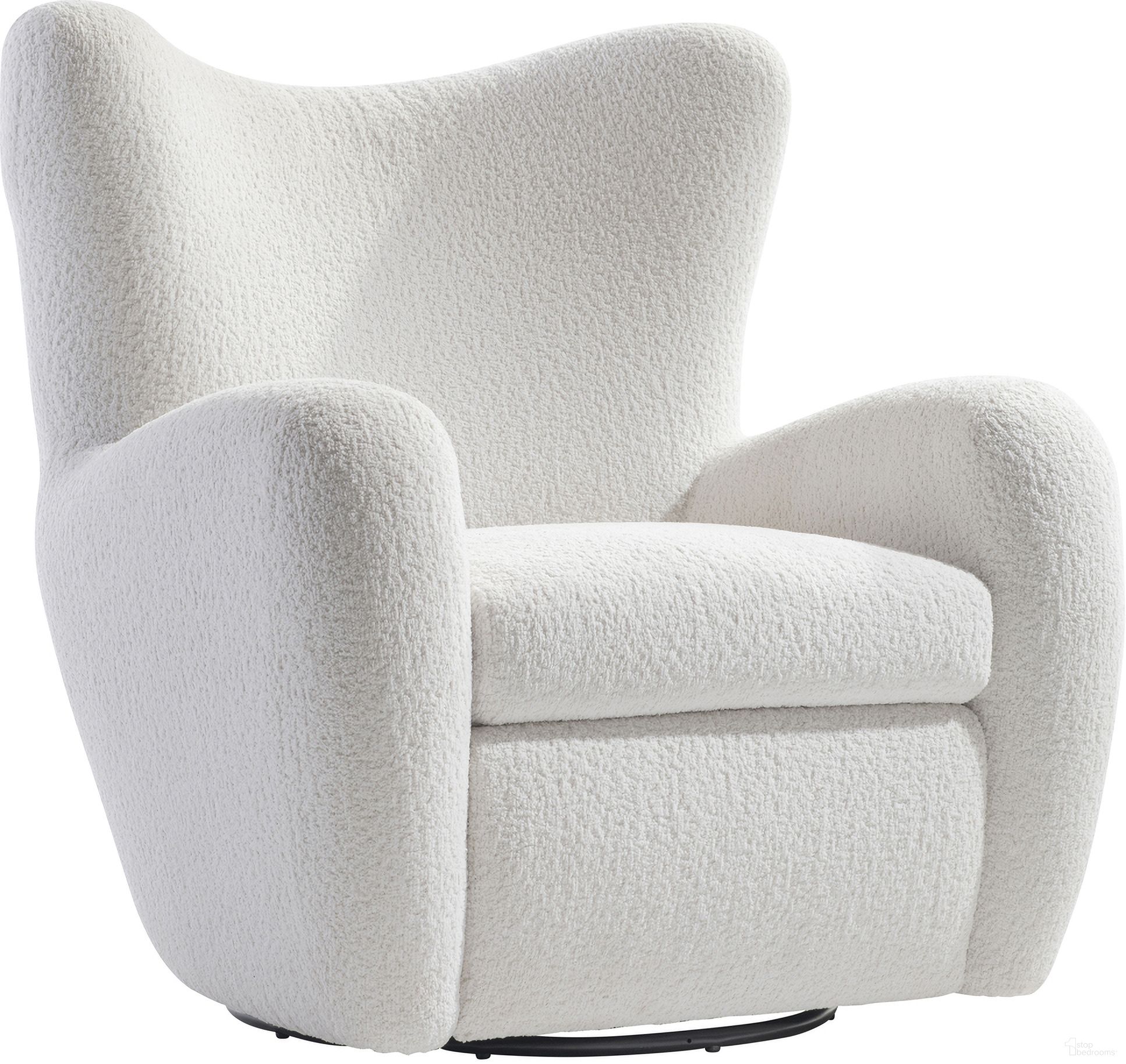 The appearance of Silvi Fabric Swivel Chair In White and Cream designed by Bernhardt in the modern / contemporary interior design. This white/cream faux fur piece of furniture  was selected by 1StopBedrooms from Silvi Collection to add a touch of cosiness and style into your home. Sku: B802SAO. Material: Fabric.