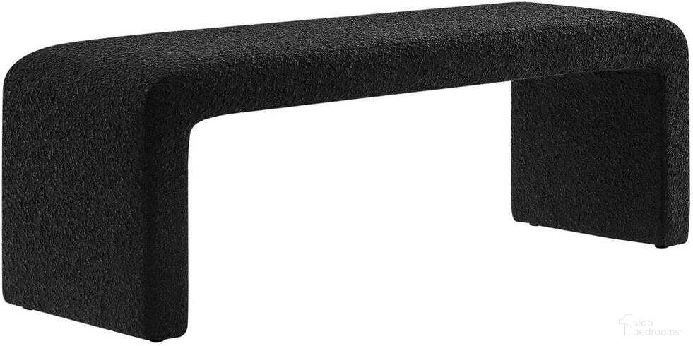 The appearance of Simba Boucle Fabric Waterfall Long Bench In Black designed by Modway in the modern / contemporary interior design. This black piece of furniture  was selected by 1StopBedrooms from Simba Collection to add a touch of cosiness and style into your home. Sku: EEI-6736-BLK. Material: Plywood.