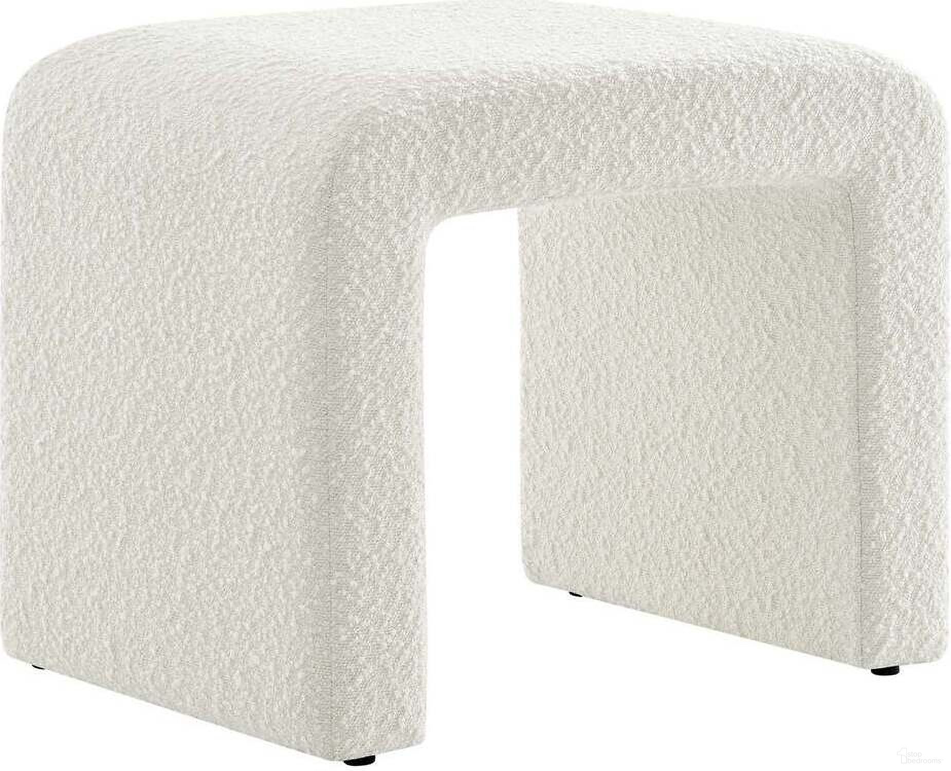 The appearance of Simba Boucle Fabric Waterfall Stool In Ivory designed by Modway in the modern / contemporary interior design. This ivory piece of furniture  was selected by 1StopBedrooms from Simba Collection to add a touch of cosiness and style into your home. Sku: EEI-6737-IVO. Material: Plywood.