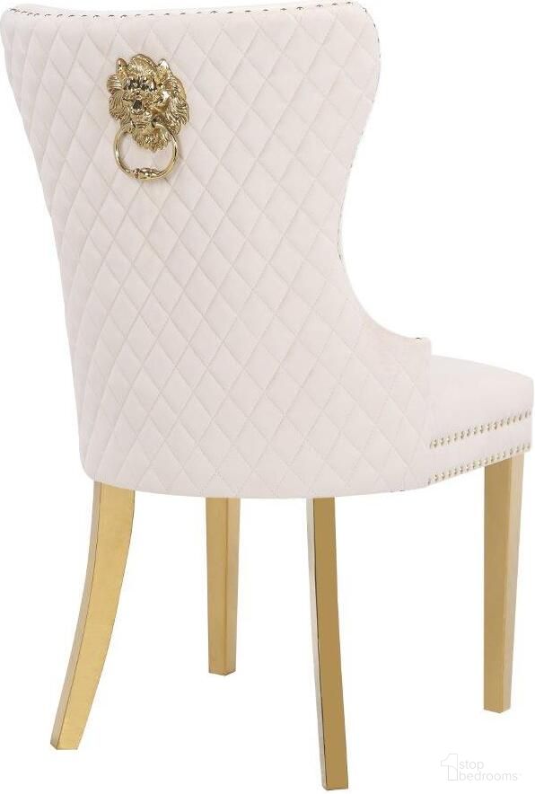 The appearance of Simba Gold 2 Piece Dining Chair Finish With Velvet Fabric In Beige designed by Galaxy Home Furnishings in the modern / contemporary interior design. This beige piece of furniture was selected by 1StopBedrooms from Simba Collection to add a touch of cosiness and style into your home. Sku: 659436057739. Material: Velvet. Chair Type: Side Chair.