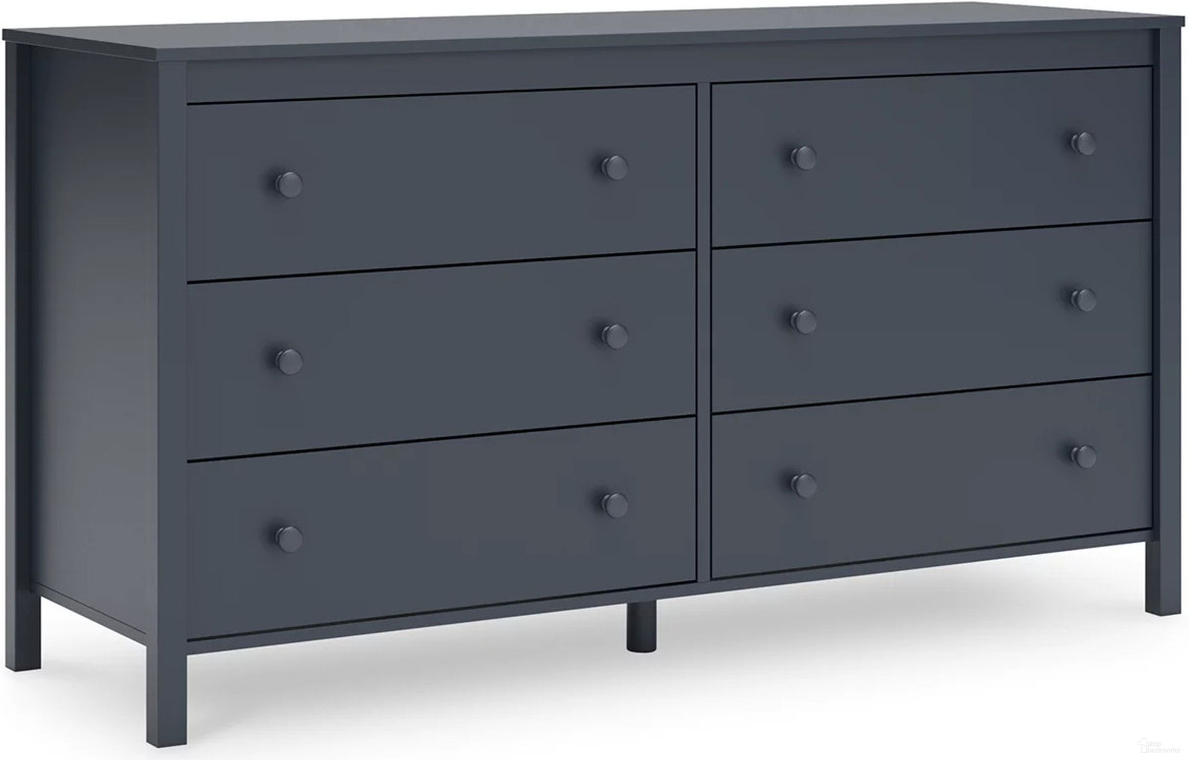 The appearance of Simmenfort Dresser In Navy Blue designed by Signature Design by Ashley in the transitional interior design. This navy blue piece of furniture  was selected by 1StopBedrooms from Simmenfort Collection to add a touch of cosiness and style into your home. Sku: EB1528-231. Material: Wood.