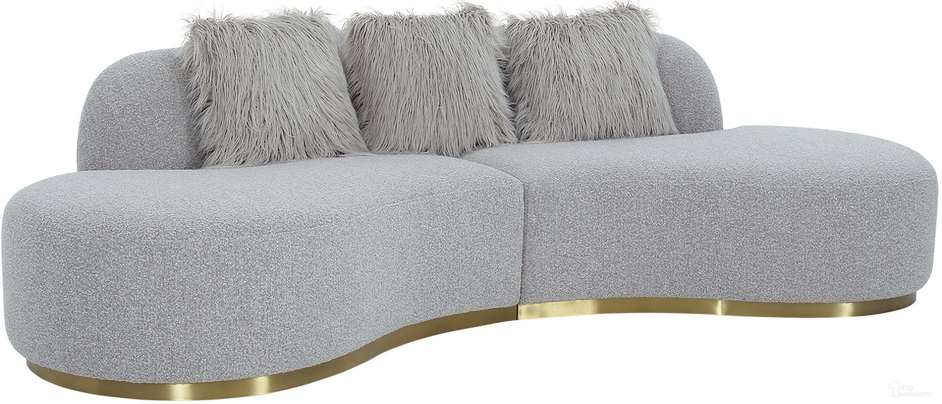 The appearance of Simona Upholstered Sofa with 3 Pillows In Grey and Gold designed by Pasargad Home in the modern / contemporary interior design. This grey and gold piece of furniture was selected by 1StopBedrooms from Noho Collection to add a touch of cosiness and style into your home. Sku: PZW-943G-S. Material: Polyester.