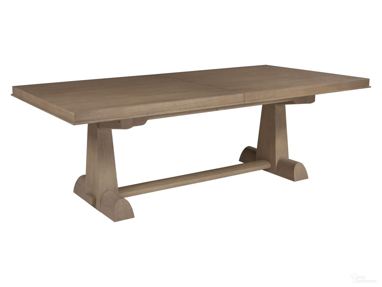 The appearance of Simpatico Rectangular Dining Table In Beige designed by Artistica Home in the transitional interior design. This beige piece of furniture was selected by 1StopBedrooms from Simpatico Collection to add a touch of cosiness and style into your home. Sku: 2370-877C. Table Base Style: Trestle. Table Top Shape: Rectangular. Material: Oak. Size: 45" x 89".