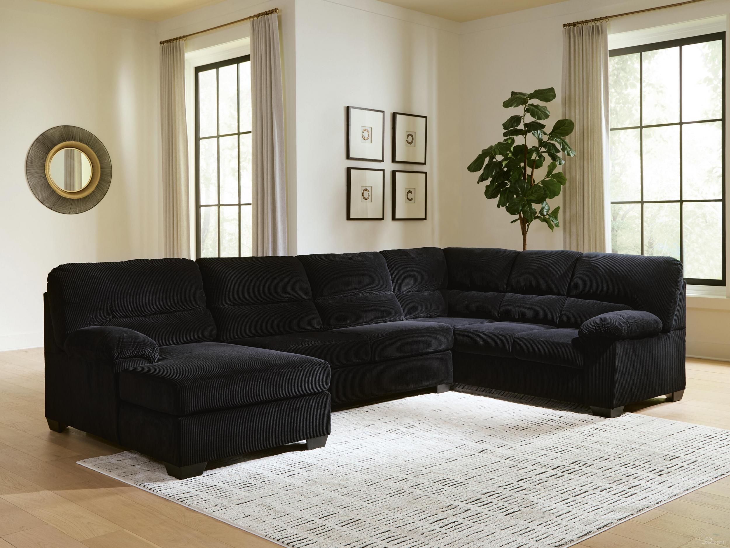 SimpleJoy 3-Piece Sectional with LAF Chaise In Onyx