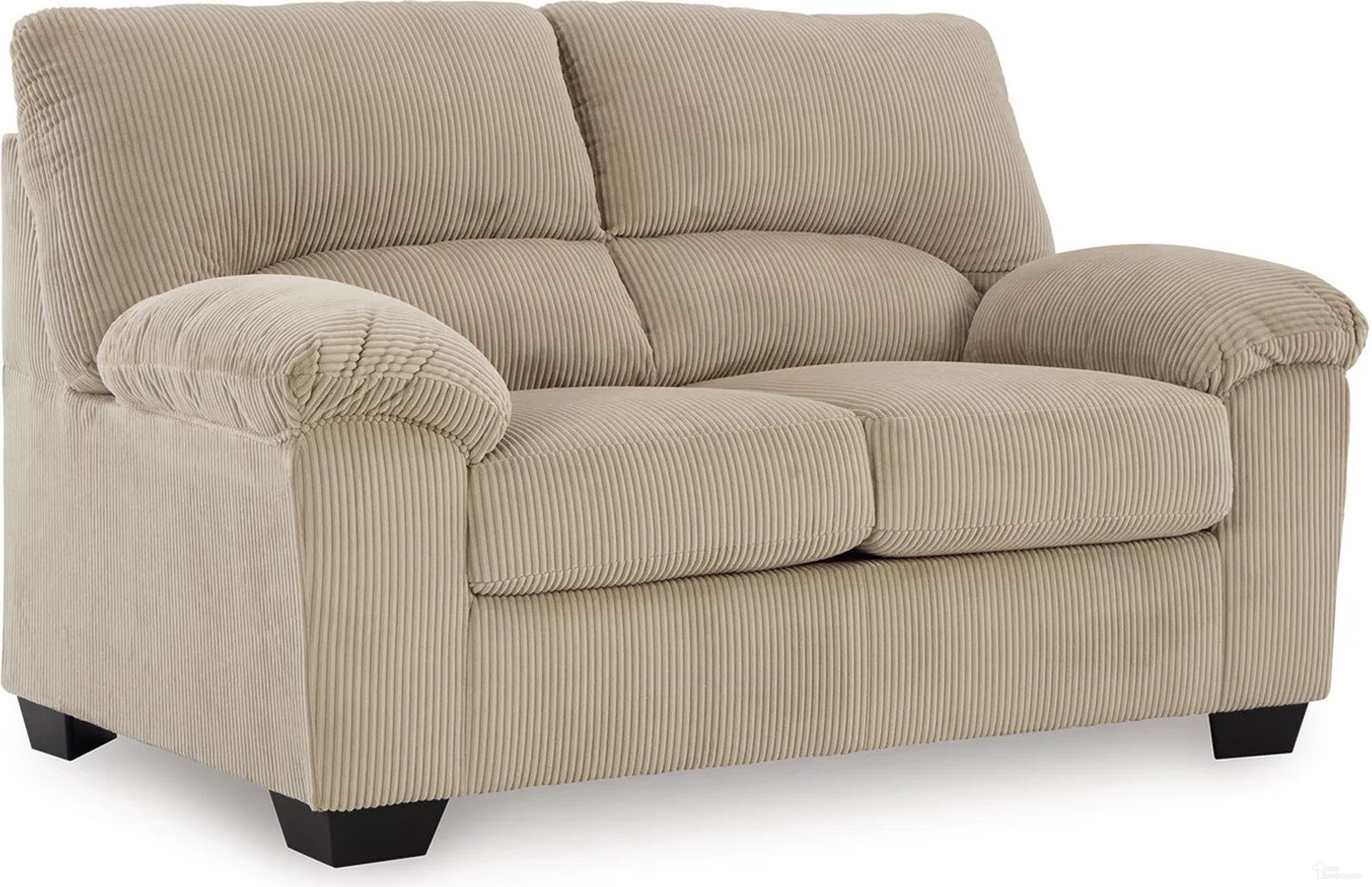 The appearance of Simplejoy Loveseat In Sand designed by Signature Design by Ashley in the modern / contemporary interior design. This sand piece of furniture was selected by 1StopBedrooms from Simplejoy Collection to add a touch of cosiness and style into your home. Sku: 2420335. Material: Fabric.
