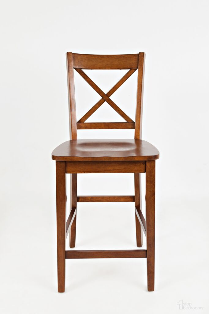 The appearance of Simplicity X-Back Counter Stool Set of 2 In Caramel designed by Jofran in the transitional interior design. This caramel piece of furniture was selected by 1StopBedrooms from Simplicity Collection to add a touch of cosiness and style into your home. Sku: 452-BS806KD. Material: Acacia.