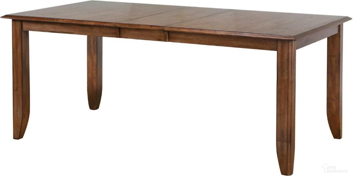The appearance of Simply Brook Amish Brown Extendable Dining Table designed by Sunset Trading in the traditional interior design. This brown piece of furniture was selected by 1StopBedrooms from Simply Brook Collection to add a touch of cosiness and style into your home. Sku: DLU-BR4272-AM. Table Base Style: Legs. Material: Wood. Table Top Shape: Rectangular. Size: 42" x 72".