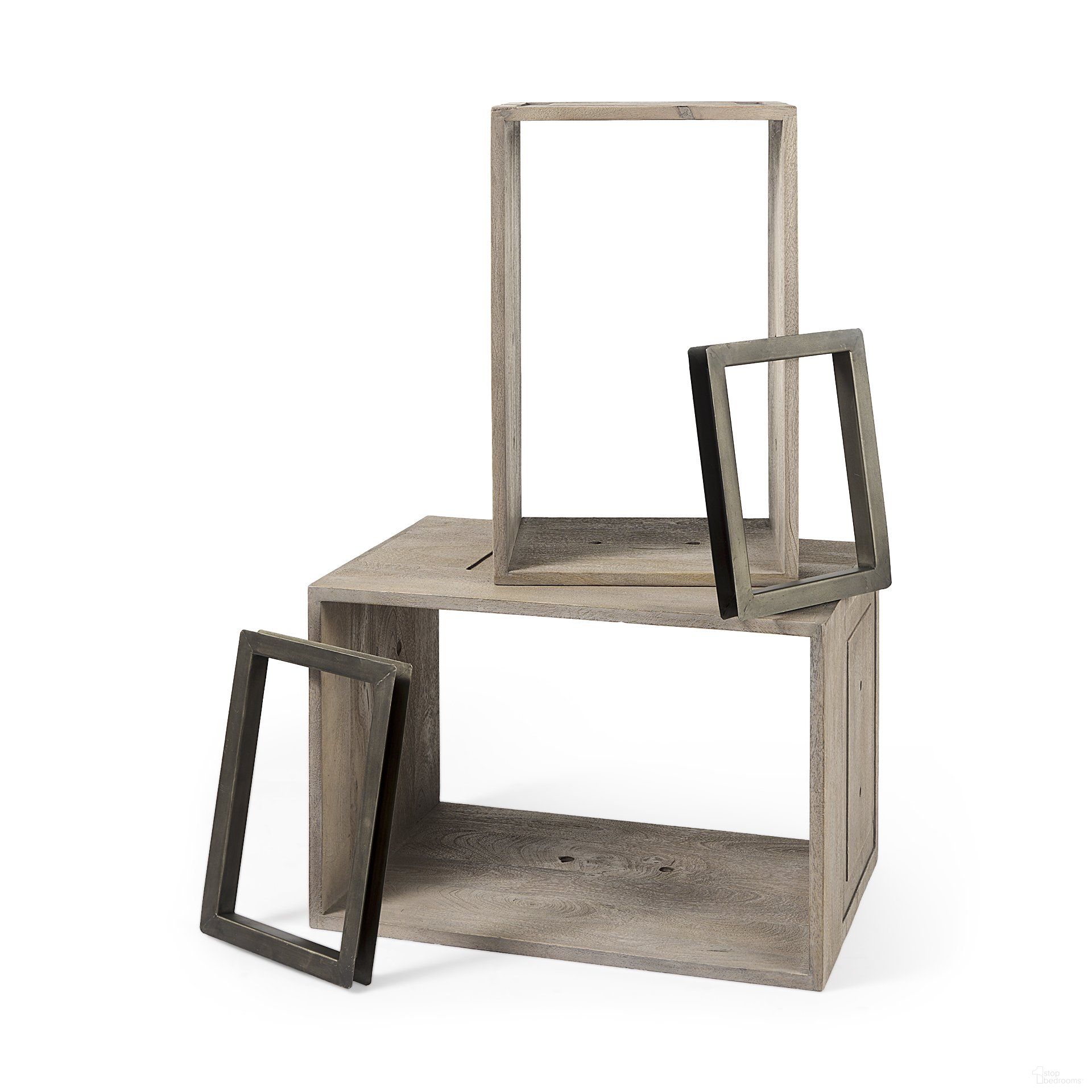 The appearance of Simul Wood Modular Shelving Unit Set of 2 In Light Brown designed by Mercana in the modern / contemporary interior design. This light brown piece of furniture  was selected by 1StopBedrooms from Simul Collection to add a touch of cosiness and style into your home. Sku: 69229. Material: Wood.