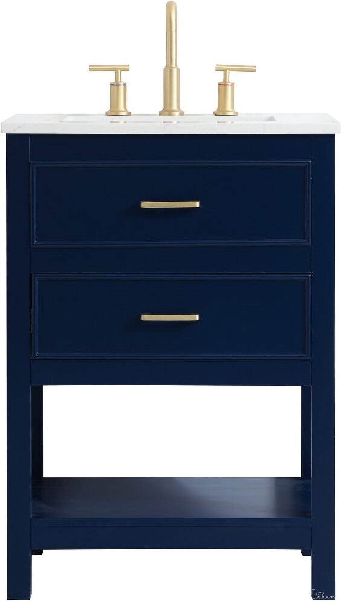 The appearance of Sinclaire 24 Inch Single Bathroom Vanity In Blue designed by Elegant Lighting in the traditional interior design. This blue piece of furniture was selected by 1StopBedrooms from Sinclaire Collection to add a touch of cosiness and style into your home. Sku: VF19024BL. Material: Wood.
