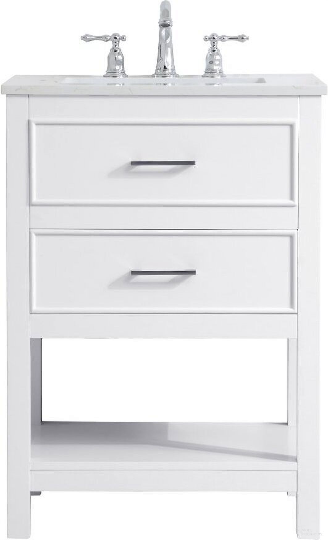 The appearance of Sinclaire 24 Inch Single Bathroom Vanity In White designed by Elegant Lighting in the traditional interior design. This white piece of furniture was selected by 1StopBedrooms from Sinclaire Collection to add a touch of cosiness and style into your home. Sku: VF19024WH. Material: Wood.