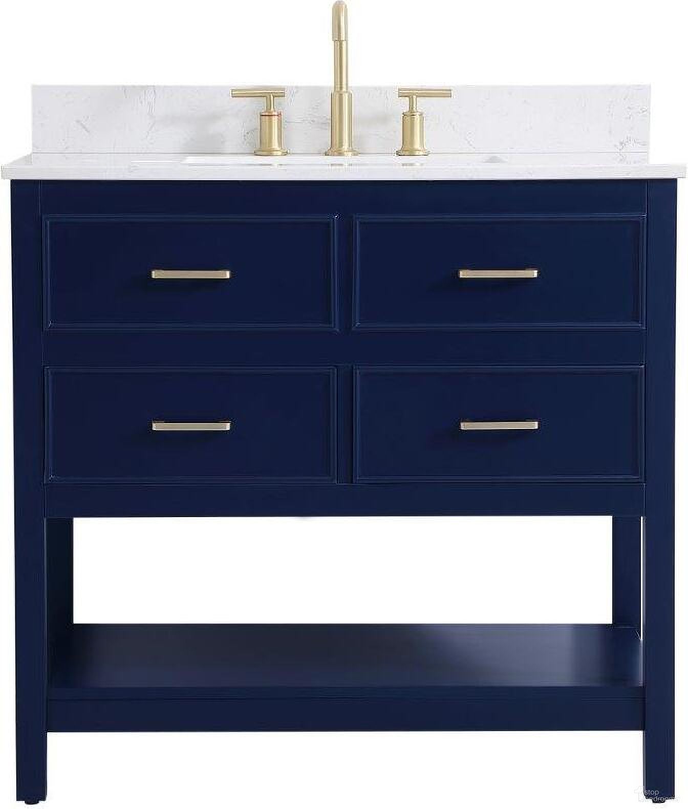 The appearance of Sinclaire 36 Inch Single Bathroom Vanity In Blue With Backsplash designed by Elegant Lighting in the traditional interior design. This blue piece of furniture was selected by 1StopBedrooms from Sinclaire Collection to add a touch of cosiness and style into your home. Sku: VF19036BL-BS. Material: MDF.