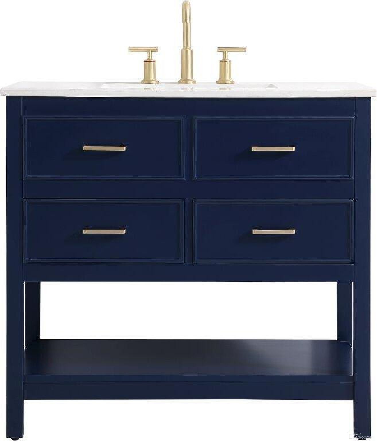 The appearance of Sinclaire 36 Inch Single Bathroom Vanity In Blue designed by Elegant Lighting in the traditional interior design. This blue piece of furniture was selected by 1StopBedrooms from Sinclaire Collection to add a touch of cosiness and style into your home. Sku: VF19036BL. Material: MDF.