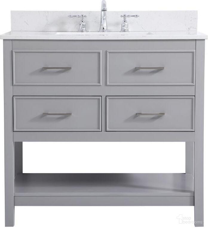 The appearance of Sinclaire 36 Inch Single Bathroom Vanity In Gray With Backsplash designed by Elegant Lighting in the traditional interior design. This gray piece of furniture was selected by 1StopBedrooms from Sinclaire Collection to add a touch of cosiness and style into your home. Sku: VF19036GR-BS. Material: MDF.