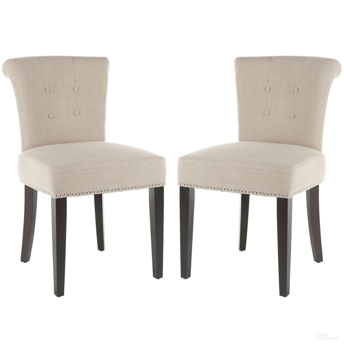 The appearance of Sinclaire True Taupe Side Chair Set of 2 designed by Safavieh in the traditional interior design. This taupe piece of furniture was selected by 1StopBedrooms from Safavieh MCR Collection to add a touch of cosiness and style into your home. Sku: MCR4704A-SET2. Material: Stainless Steel. Chair Type: Side Chair.