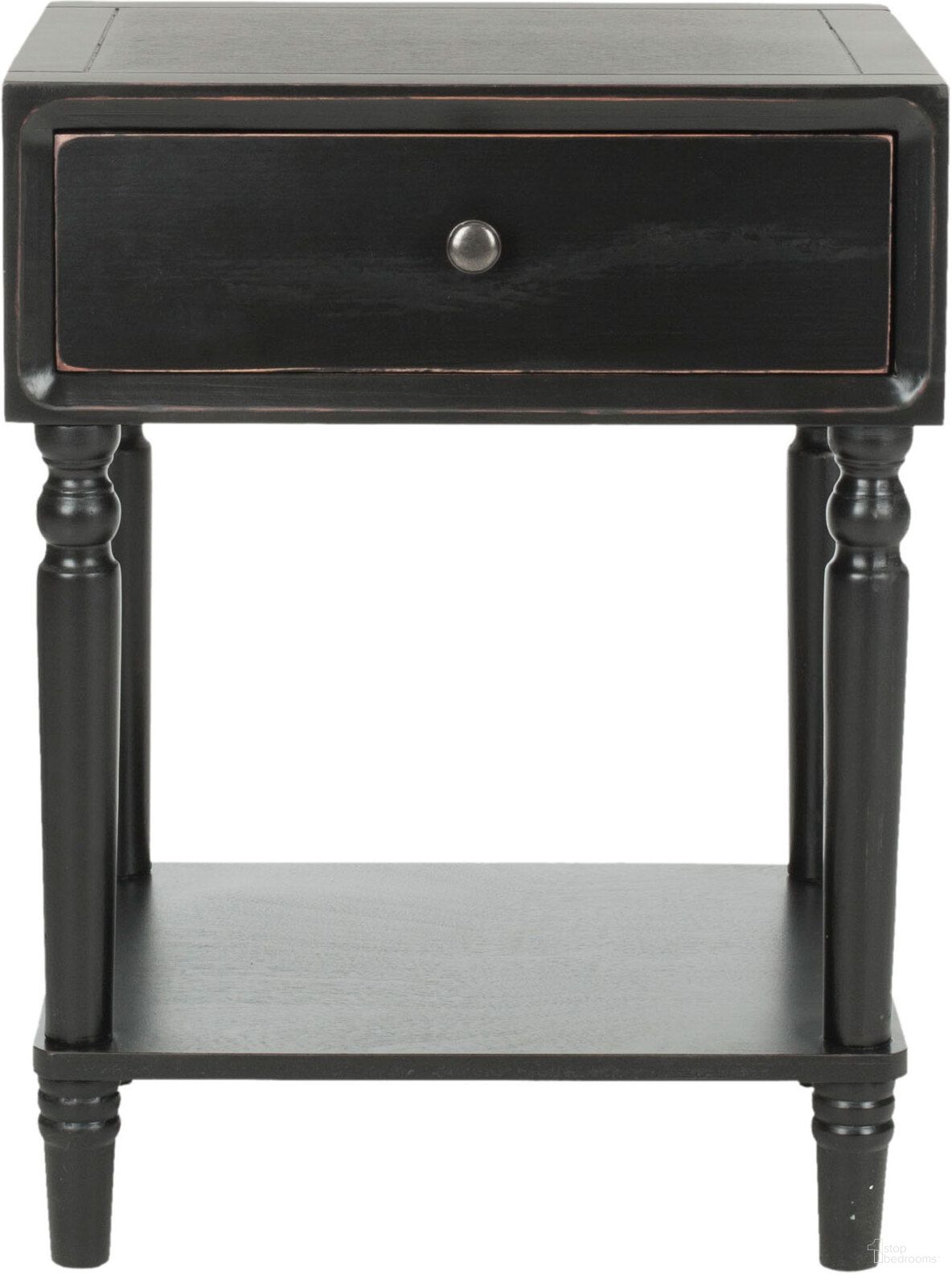 The appearance of Siobhan Black Accent Table with Storage Drawer designed by Safavieh in the country / farmhouse interior design. This black piece of furniture was selected by 1StopBedrooms from Siobhan Collection to add a touch of cosiness and style into your home. Sku: AMH6611B. Material: Wood.