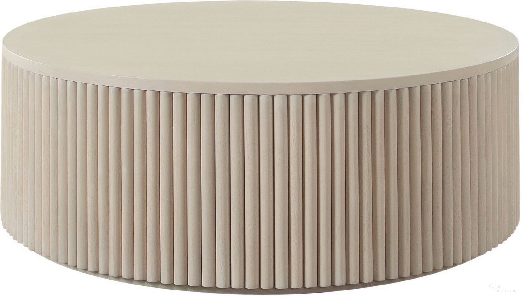 The appearance of Siren 42 Inch Round Wood Cocktail Table In Natural Finish with Fluted Accent Base designed by Diamond Sofa in the modern / contemporary interior design. This natural piece of furniture was selected by 1StopBedrooms from Siren Collection to add a touch of cosiness and style into your home. Sku: SIRENCTNA. Material: Wood.