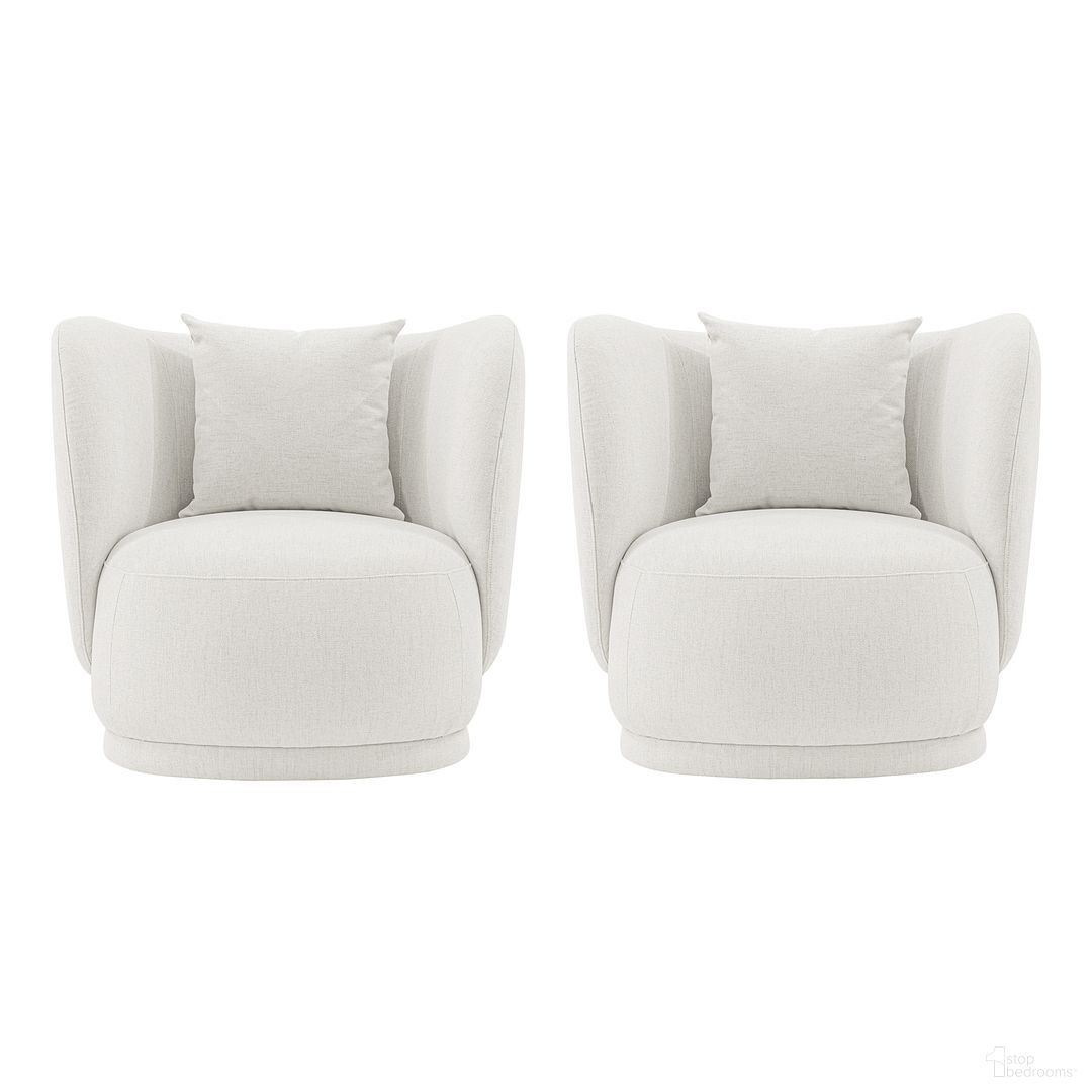The appearance of Siri Accent Chair Set of 2 In Cream designed by Manhattan Comfort in the modern / contemporary interior design. This cream piece of furniture  was selected by 1StopBedrooms from Siri Collection to add a touch of cosiness and style into your home. Sku: AC057-CR;AC057-CR. Material: Wood.