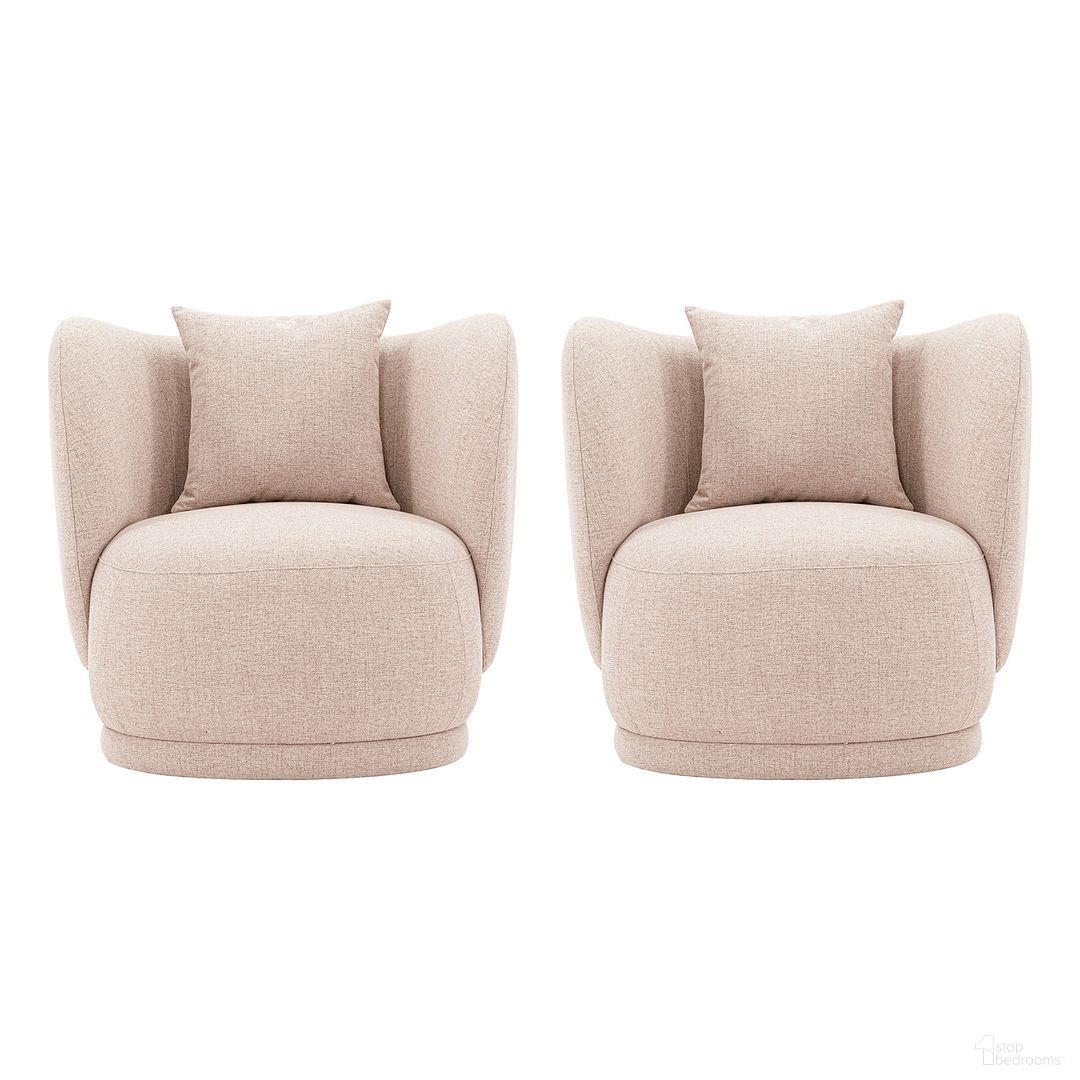 The appearance of Siri Accent Chair Set of 2 In Wheat designed by Manhattan Comfort in the modern / contemporary interior design. This wheat piece of furniture  was selected by 1StopBedrooms from Siri Collection to add a touch of cosiness and style into your home. Sku: AC057-WT;AC057-WT. Material: Wood.