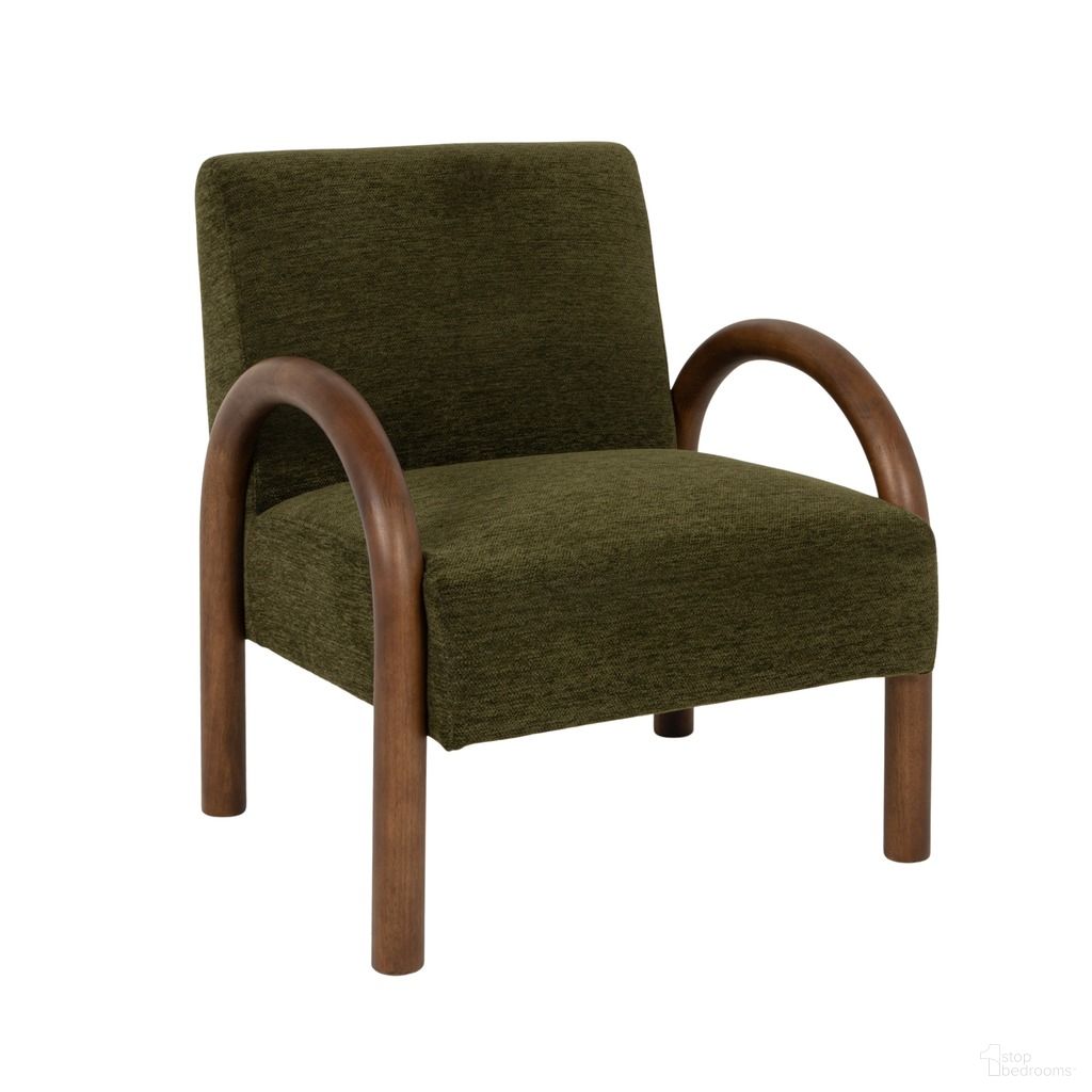 The appearance of Skagen Velvet Accent Chair with Arched Wood Arms In Green designed by Rowena Interiors in the modern / contemporary interior design. This green piece of furniture was selected by 1StopBedrooms from Skagen Collection to add a touch of cosiness and style into your home. Sku: EC2250. Material: Plywood.