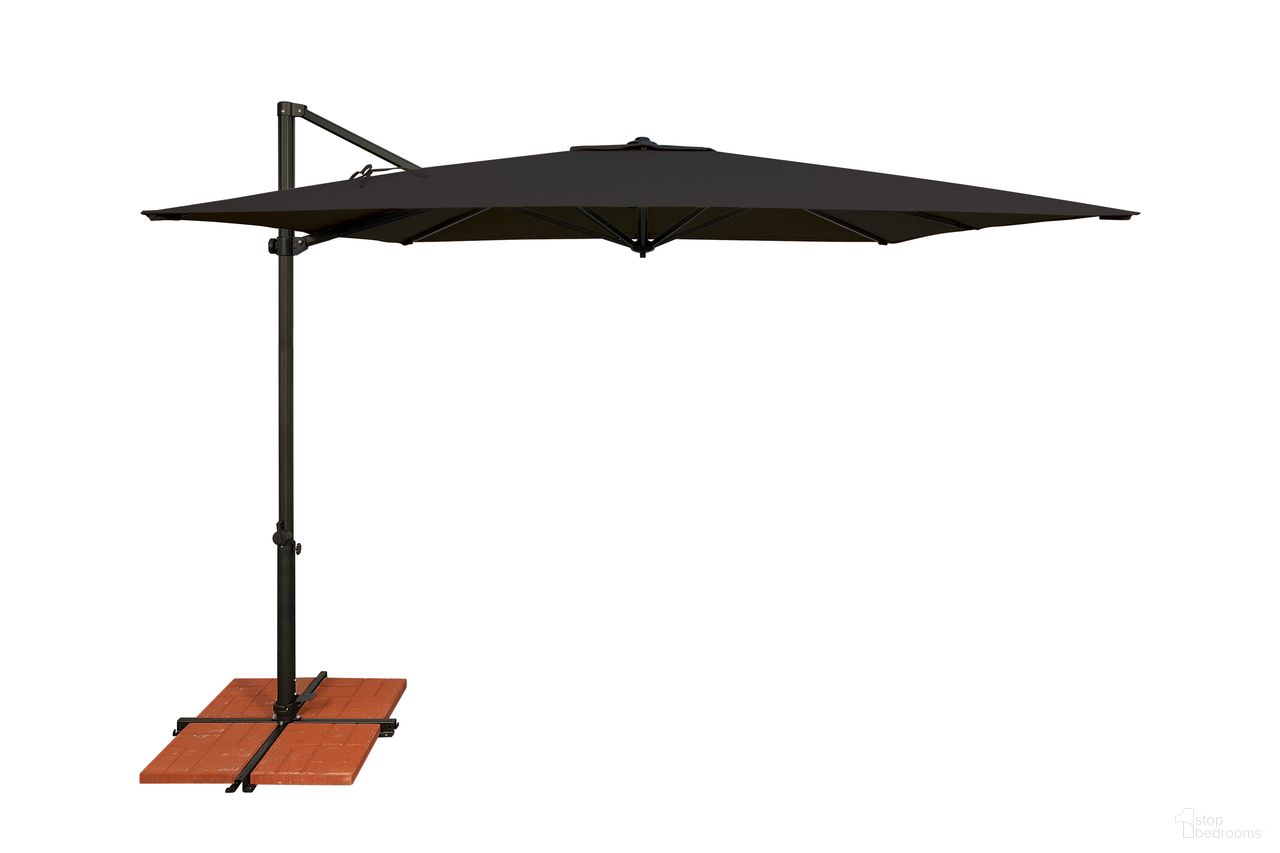 Skye 8.6' Square Umbrella with Cross Bar Stand In Black