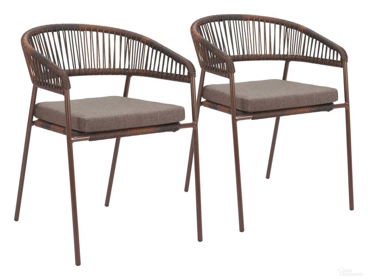 The appearance of Skye Dining Chair Set of 2 In Brown designed by Zuo Modern in the modern / contemporary interior design. This brown piece of furniture was selected by 1StopBedrooms from Skye Collection to add a touch of cosiness and style into your home. Sku: 704164. Material: Olefin.