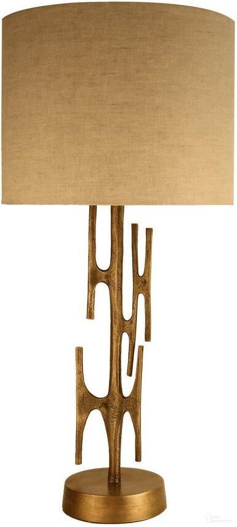 The appearance of Skye Niko Lamp designed by LH Imports in the industrial interior design. This brass piece of furniture was selected by 1StopBedrooms from Skye Collection to add a touch of cosiness and style into your home. Sku: SKY009. Material: Cotton.