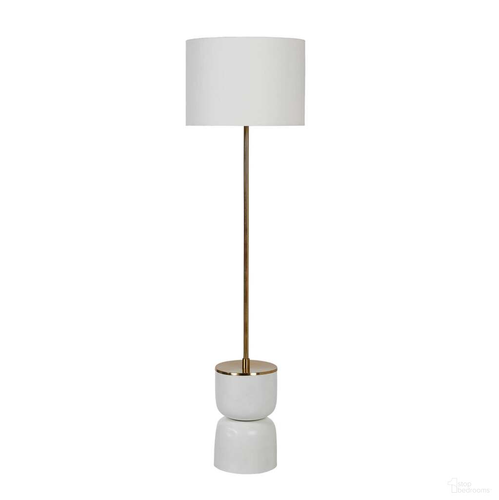 The appearance of Skye Orchid Floor Lamp In Antique Brass and White designed by LH Imports in the modern / contemporary interior design. This antique brass/white piece of furniture was selected by 1StopBedrooms from Skye Collection to add a touch of cosiness and style into your home. Sku: SKY030. Material: Iron.