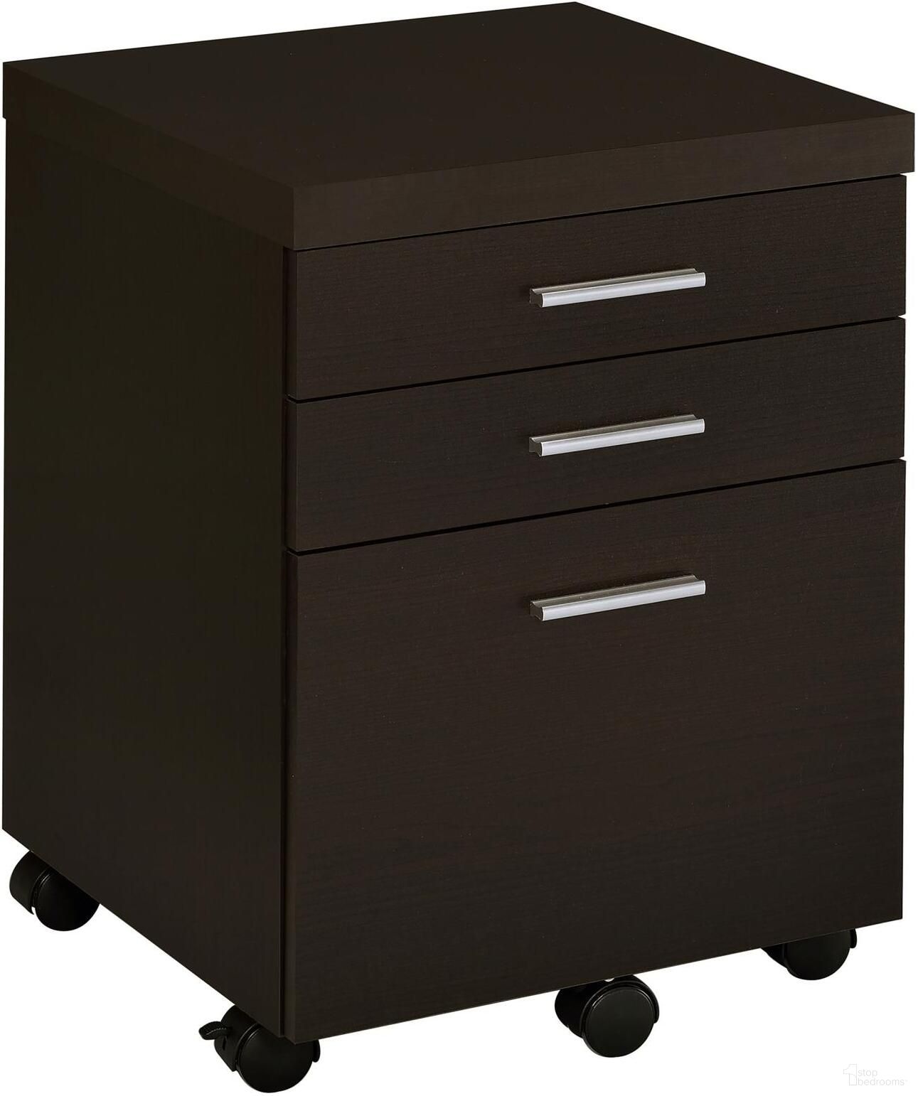 The appearance of Skylar 3-drawer Mobile File Cabinet Cappuccino designed by Coaster in the transitional interior design. This cappuccino piece of furniture was selected by 1StopBedrooms from Skylar Collection to add a touch of cosiness and style into your home. Sku: 800894. Material: Wood.