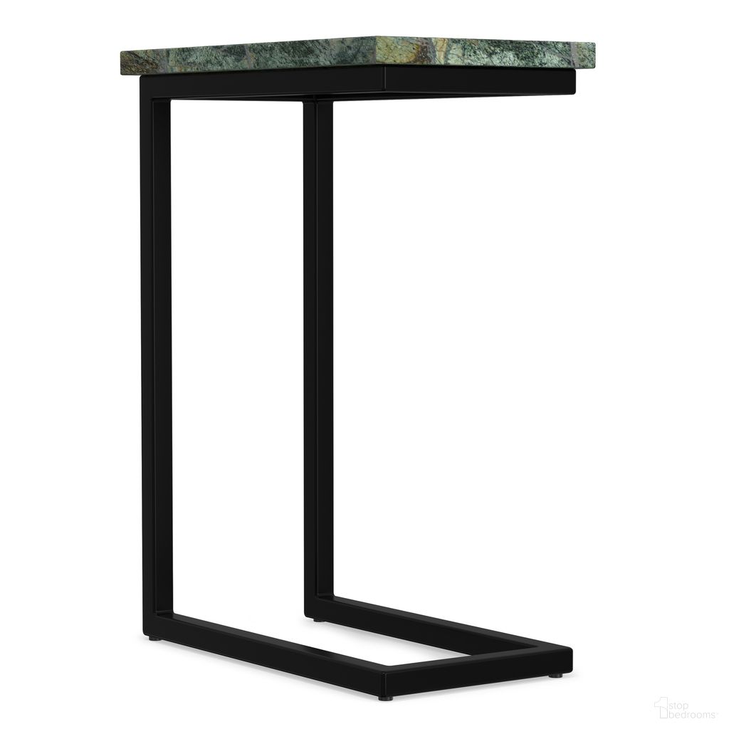 The appearance of Skyler C Side Table with Genuine Marble Top In Black and Green designed by Simpli Home in the industrial interior design. This black/green piece of furniture  was selected by 1StopBedrooms from Skyler Collection to add a touch of cosiness and style into your home. Sku: AXCSKY-09MRBGN. Material: Iron.