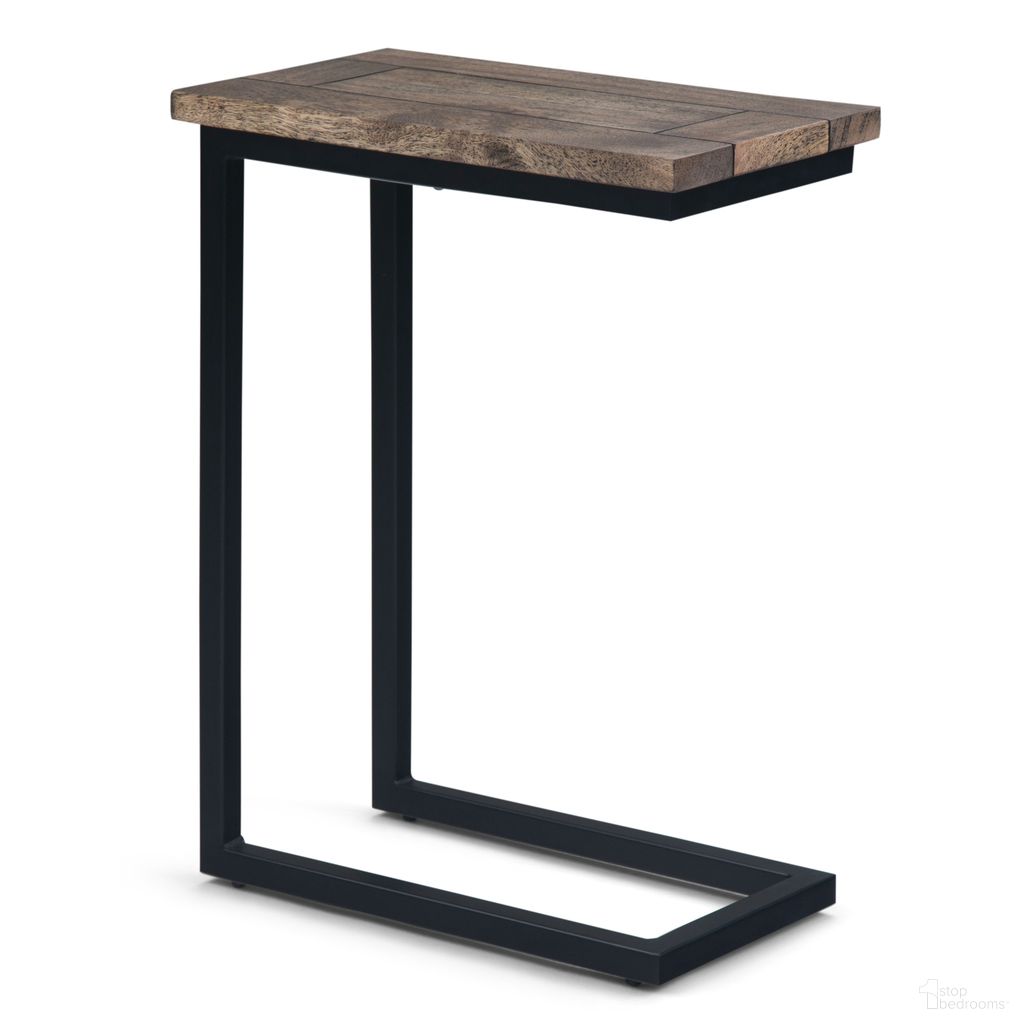 The appearance of Skyler Solid Mango and Metal C Side Table In Beach Brown designed by Simpli Home in the industrial interior design. This beach brown piece of furniture  was selected by 1StopBedrooms from Skyler Collection to add a touch of cosiness and style into your home. Sku: 3AXCSKY-09BH. Material: Mango Wood.
