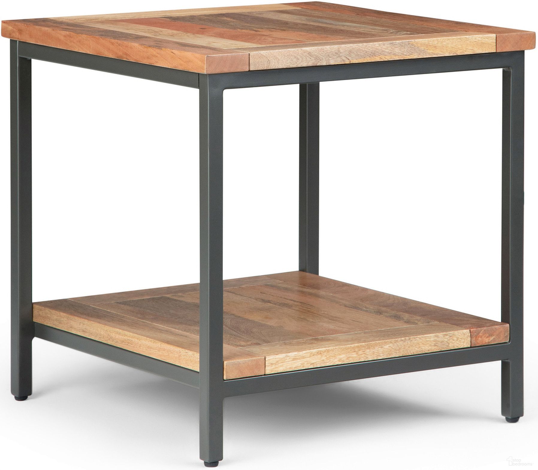 The appearance of Skyler Solid Mango Wood End Table In Natural designed by Simpli Home in the industrial interior design. This natural piece of furniture  was selected by 1StopBedrooms from Skyler Collection to add a touch of cosiness and style into your home. Sku: AXCSKY-03N. Material: Mango Wood.