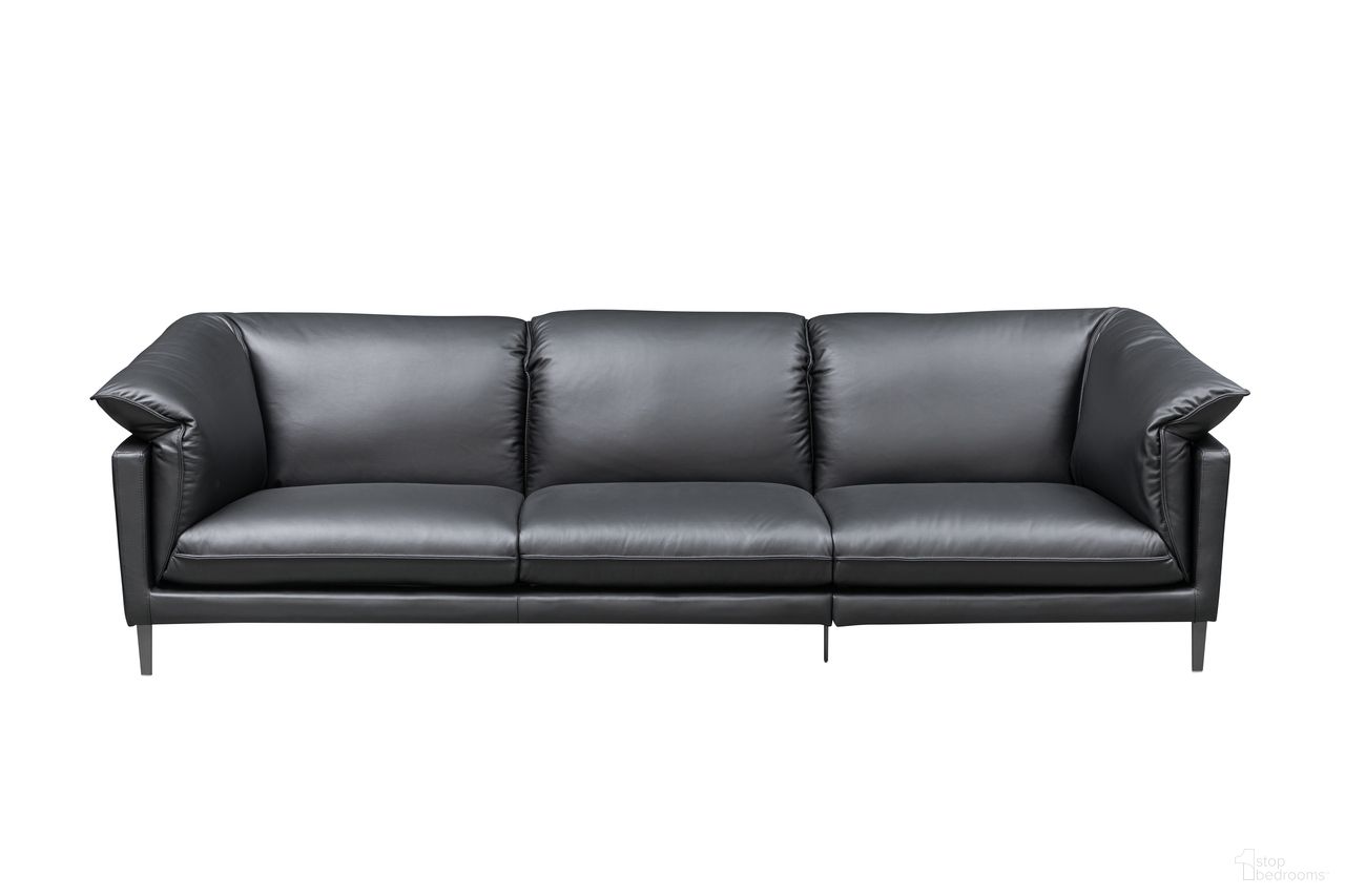 The appearance of Skyline Dolce 3 Seater Stationary Leather Sofa In Black designed by Klaussner Home Furnishings in the modern / contemporary interior design. This black piece of furniture was selected by 1StopBedrooms from Skyline Collection to add a touch of cosiness and style into your home. Sku: F011-L2.5P;F011-R1.5P. Material: Top Grain Leather.