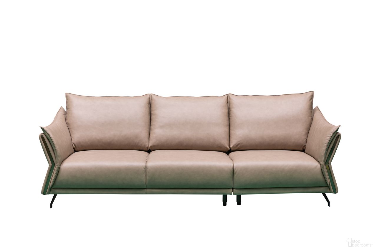 The appearance of Skyline Giada 3-Seater Leather Sofa with Attached Back Cushion In Beige designed by Klaussner Home Furnishings in the modern / contemporary interior design. This beige piece of furniture was selected by 1StopBedrooms from Skyline Collection to add a touch of cosiness and style into your home. Sku: F2311-L2.5P;F2311-R1.5P. Material: Top Grain Leather.