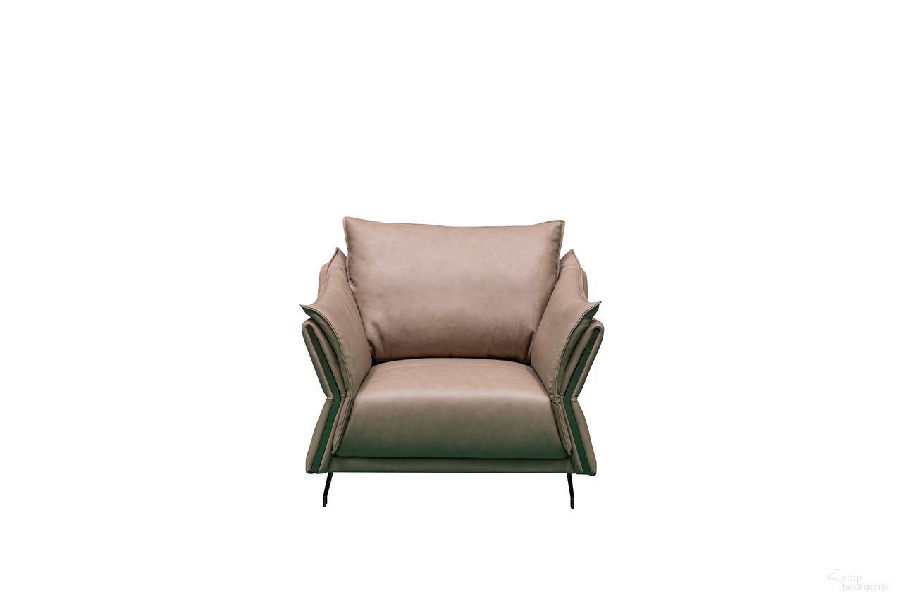 The appearance of Skyline Giada Leather Chair In Beige designed by Klaussner Home Furnishings in the modern / contemporary interior design. This beige piece of furniture was selected by 1StopBedrooms from Skyline Collection to add a touch of cosiness and style into your home. Sku: F2311-1.25P. Material: Top Grain Leather.