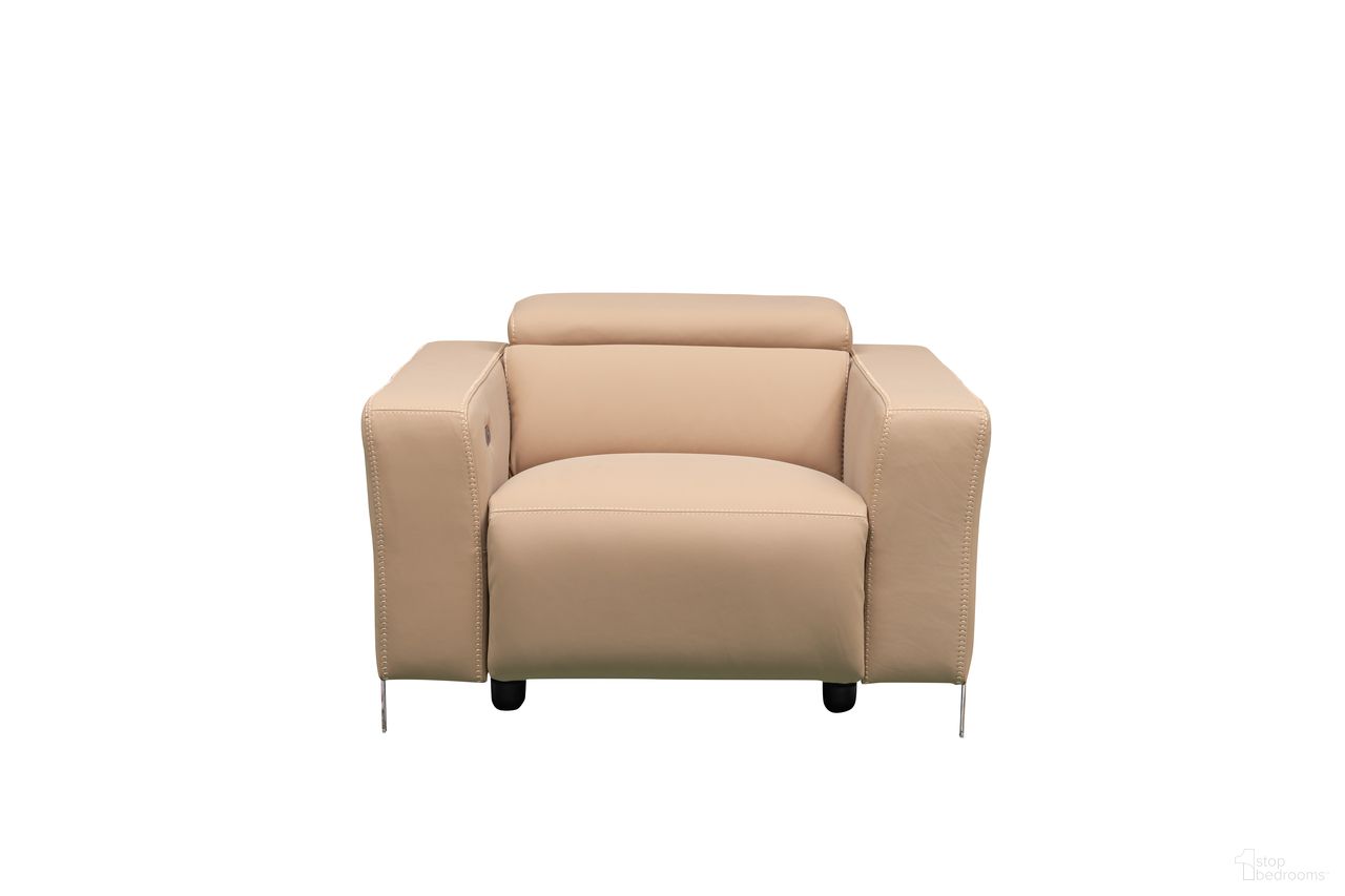 The appearance of Skyline Luca Power Reclining Chair with Power Headrest and Footrest In Light Camel designed by Klaussner Home Furnishings in the modern / contemporary interior design. This light camel piece of furniture was selected by 1StopBedrooms from Skyline Collection to add a touch of cosiness and style into your home. Sku: B2112-1.5RP2. Material: Leather.