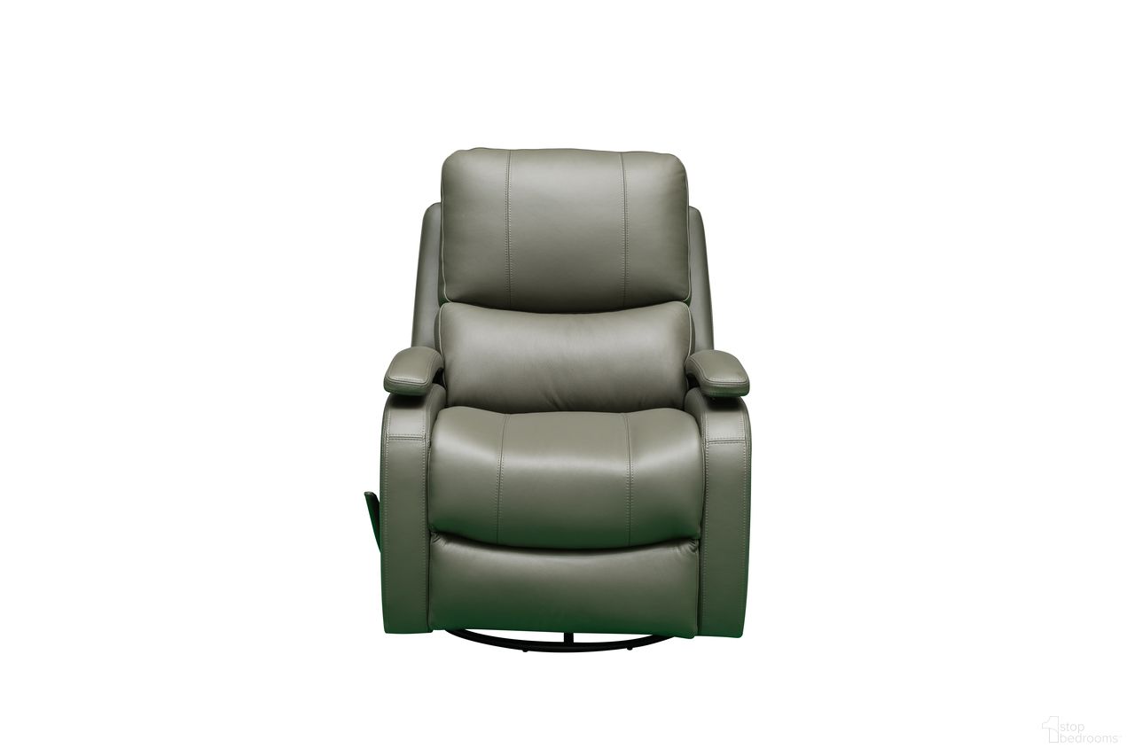 The appearance of Skyline Riposo Leather Recliner Chair In Green designed by Klaussner Home Furnishings in the modern / contemporary interior design. This green piece of furniture was selected by 1StopBedrooms from Skyline Collection to add a touch of cosiness and style into your home. Sku: F1241-1RGS. Material: Leather.