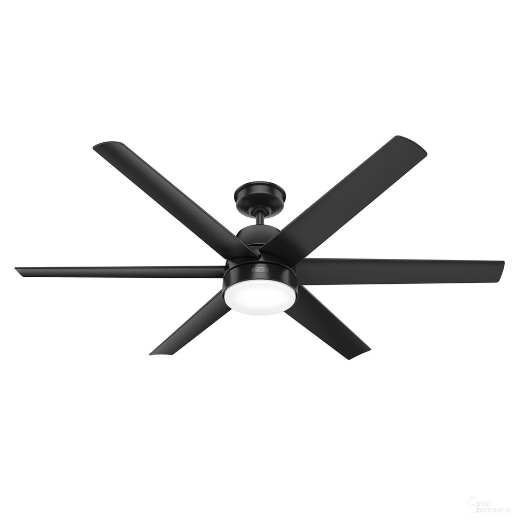The appearance of Skysail 60 Inch Energy Star WeatherMax Indoor/Outdoor Ceiling Fan with LED Light Kit and Wall Control In Matte Black designed by Hunter Fan in the transitional interior design. This matte black piece of furniture was selected by 1StopBedrooms from Skysail Collection to add a touch of cosiness and style into your home. Sku: 51875. Material: Plastic.