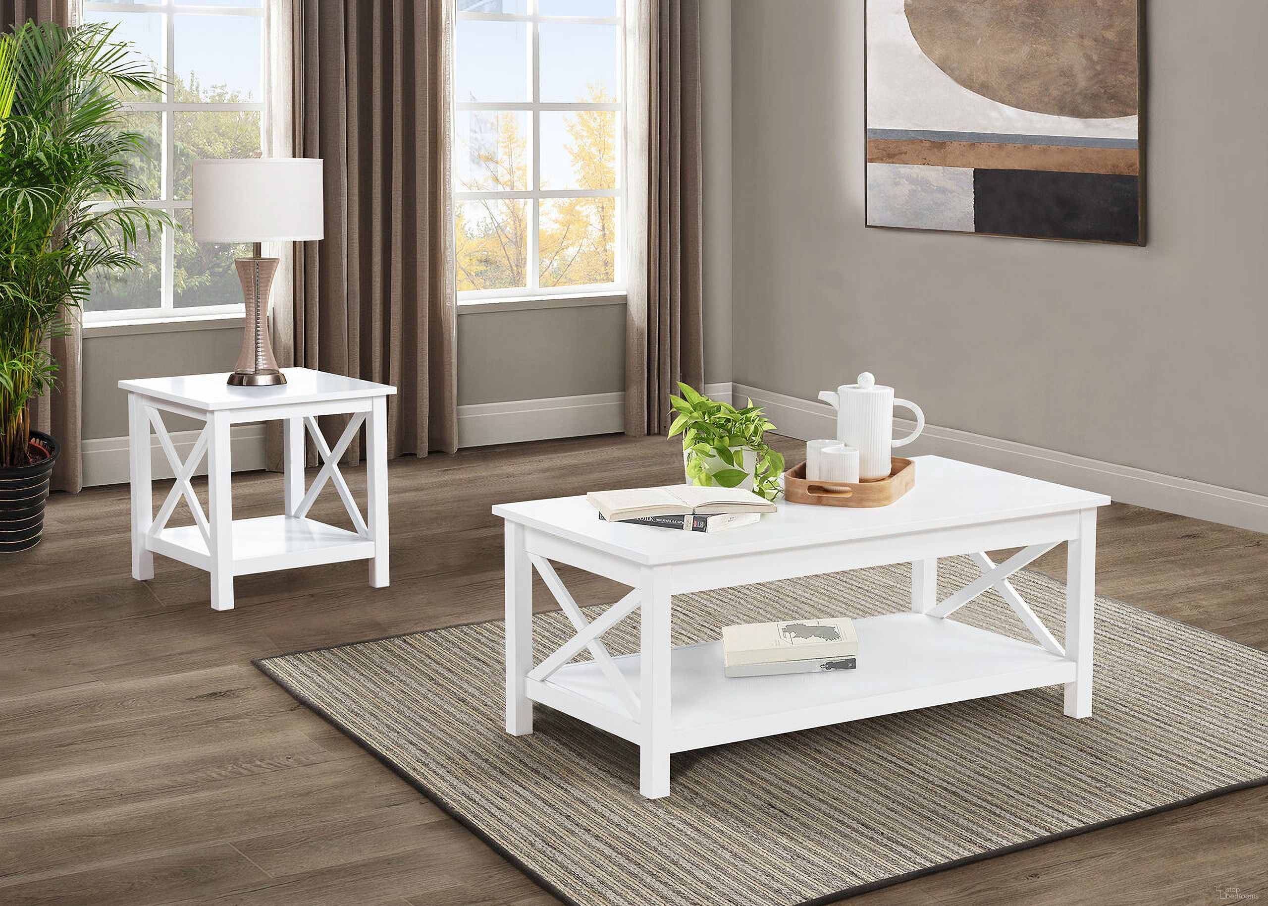 The appearance of Skyview Rectangular Occasional Table Set In White designed by Coaster in the coastal interior design. This white piece of furniture  was selected by 1StopBedrooms from Skyview Collection to add a touch of cosiness and style into your home. Sku: 722088;722087. Material: MDF.