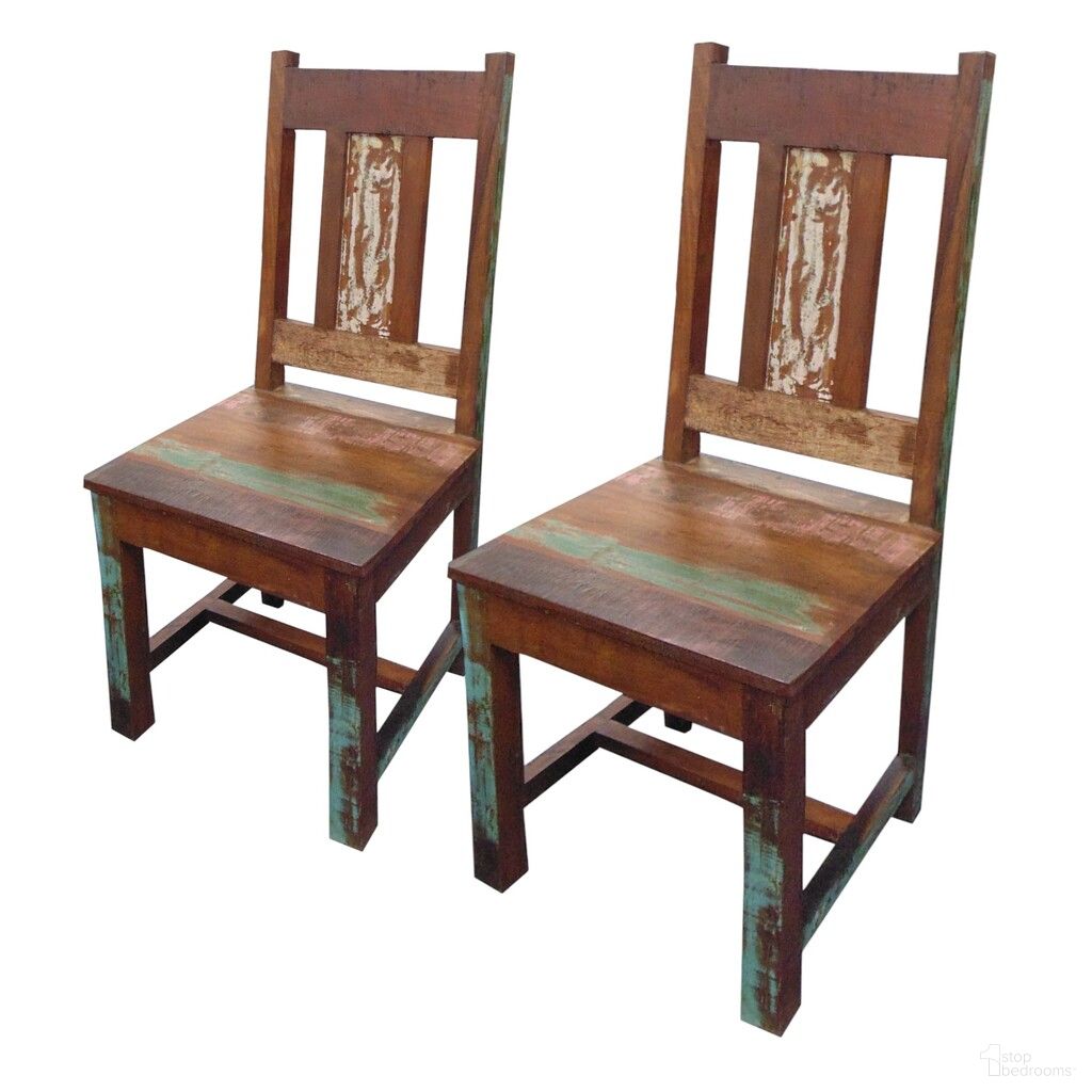 The appearance of Slat Back Dining Side Chairs Set of 2 In Brown designed by Homeroots in the traditional interior design. This brown piece of furniture was selected by 1StopBedrooms from to add a touch of cosiness and style into your home. Sku: 488815. Material: Wood. Chair Type: Side Chair.