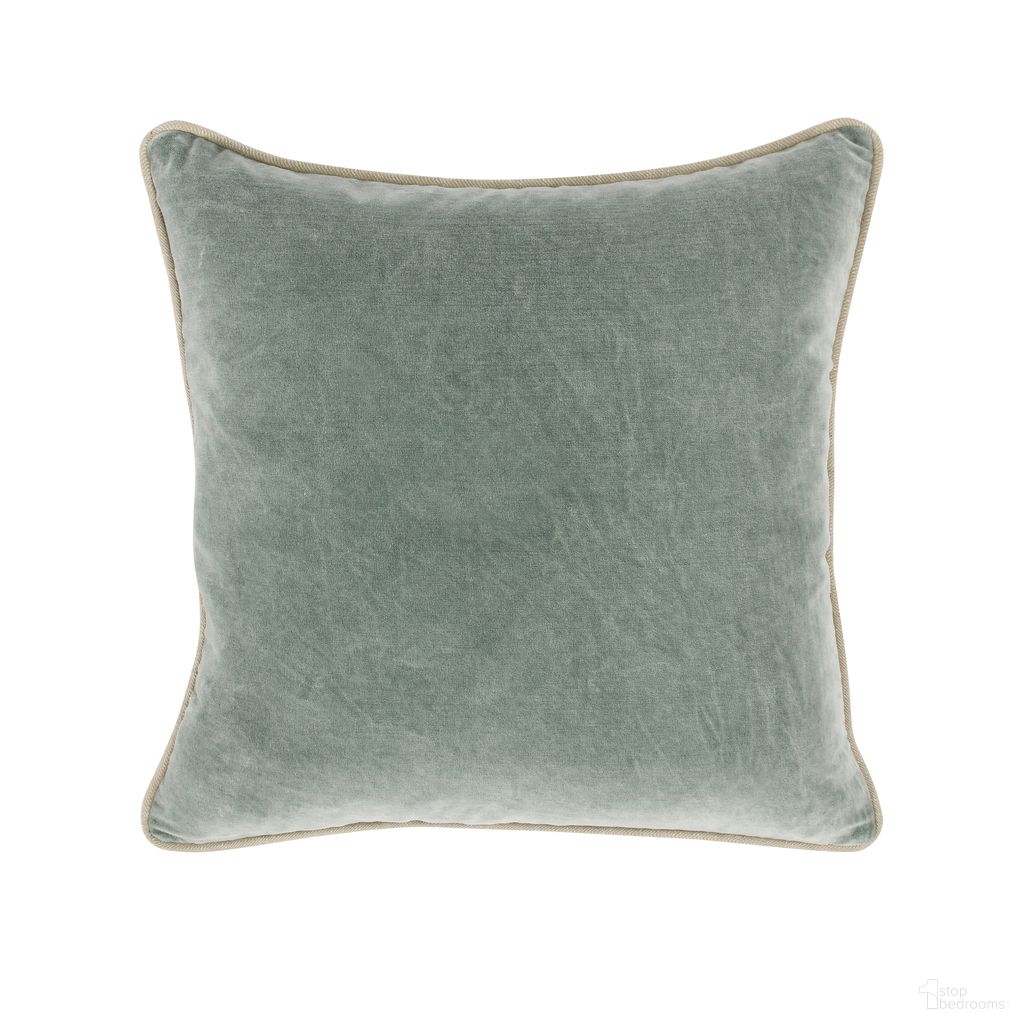 The appearance of SLD Heirloom Velvet 22 x 22 Inch Pillow In Bay Green designed by Classic Home in the transitional interior design. This bay green piece of furniture was selected by 1StopBedrooms from Heirloom Velvet Collection to add a touch of cosiness and style into your home. Sku: V240147. Material: Cotton Velvet.