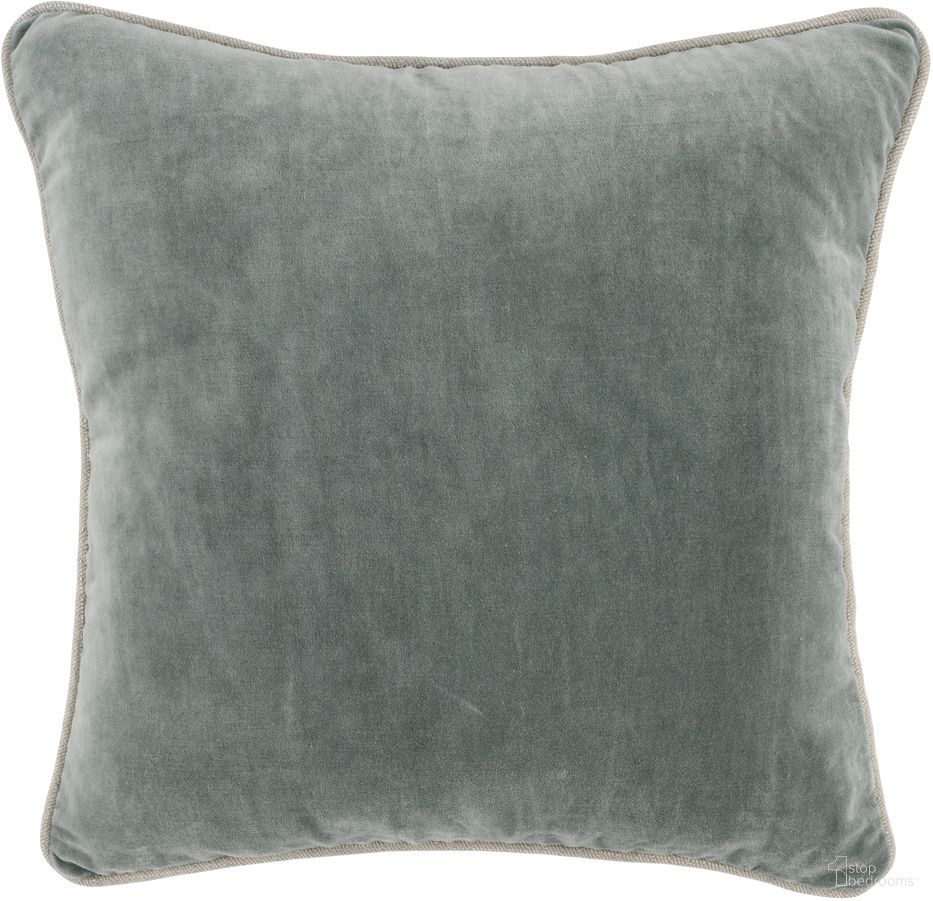 The appearance of SLD Heirloom Velvet 18x18 Pillow In Bay Green designed by Classic Home in the transitional interior design. This bay green piece of furniture was selected by 1StopBedrooms from Heirloom Velvet Collection to add a touch of cosiness and style into your home. Sku: V200061. Material: Cotton Velvet.