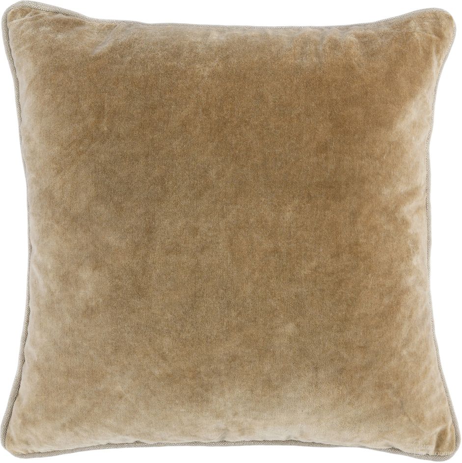 The appearance of SLD Heirloom Velvet 18x18 Pillow In Wheat designed by Classic Home in the transitional interior design. This wheat piece of furniture was selected by 1StopBedrooms from Heirloom Velvet Collection to add a touch of cosiness and style into your home. Sku: V200062. Material: Cotton Velvet.