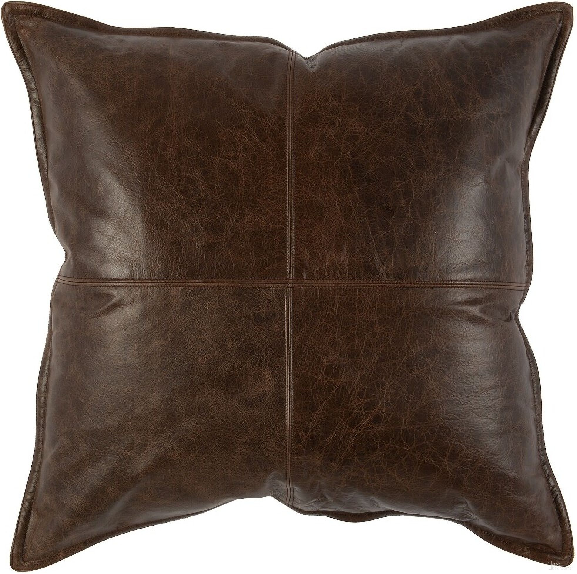 SLD Parsons Leather 22x22 Pillow In Cocoa