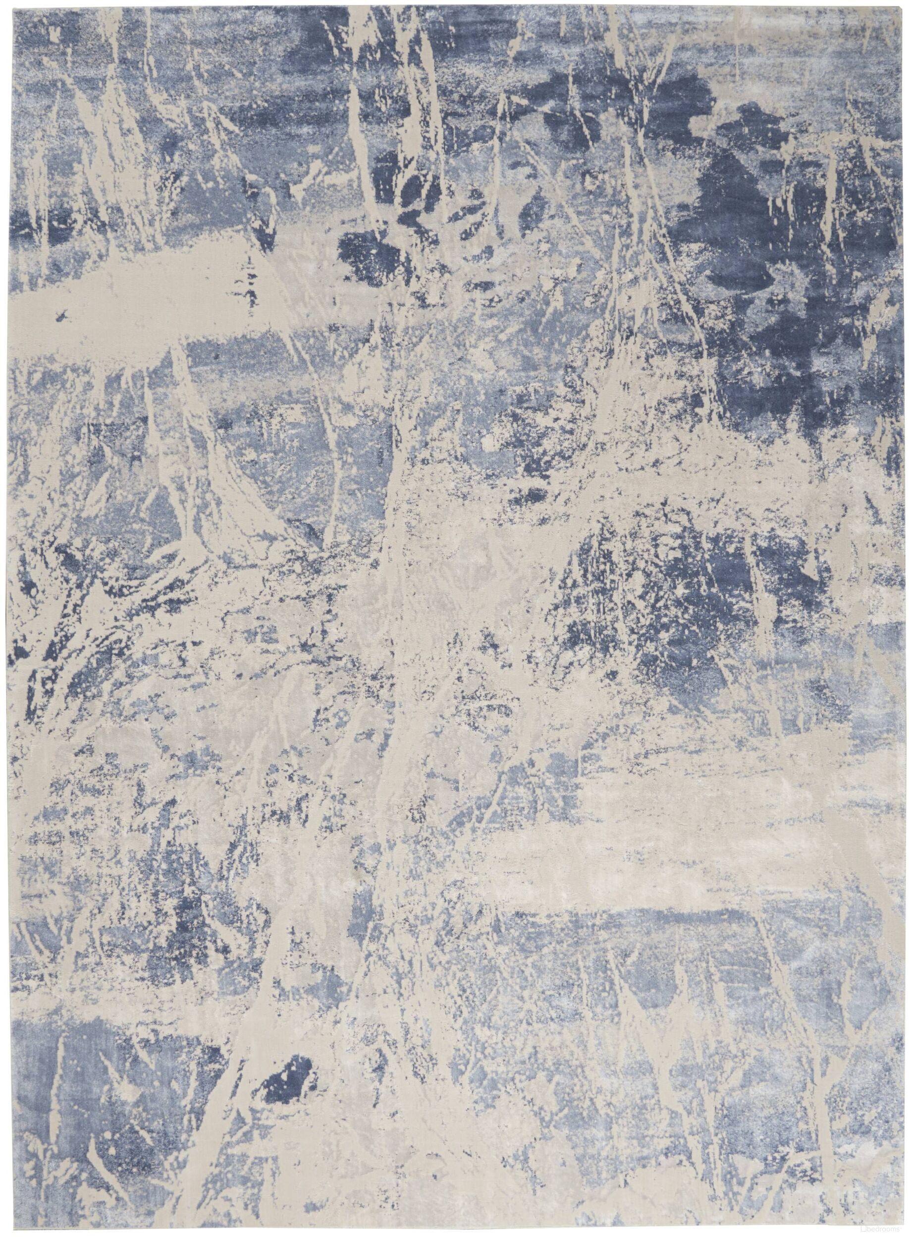 The appearance of Sleek Textures Blue and Cream 7'10" x 10'6" Area Rug designed by Nourison in the modern / contemporary interior design. This blue and cream piece of furniture was selected by 1StopBedrooms from Sleek Textures Collection to add a touch of cosiness and style into your home. Sku: 99446711434. Material: Viscose.